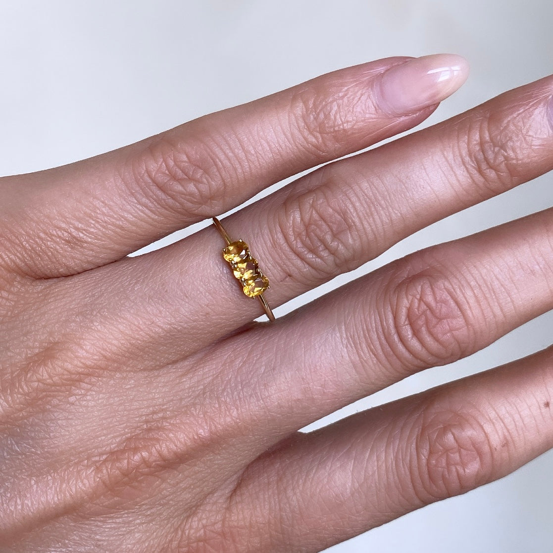 Trio Citrine Ring