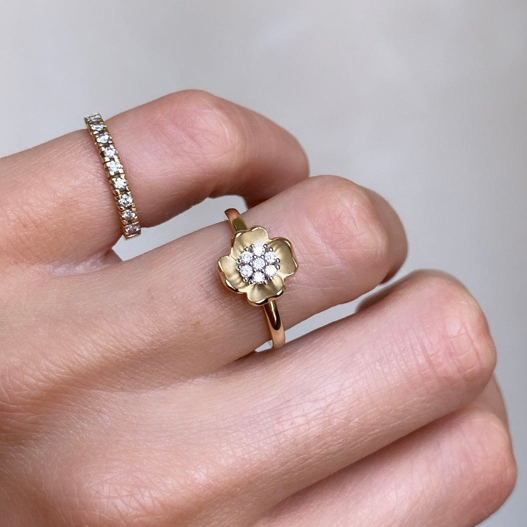 Diamond Flower Ring