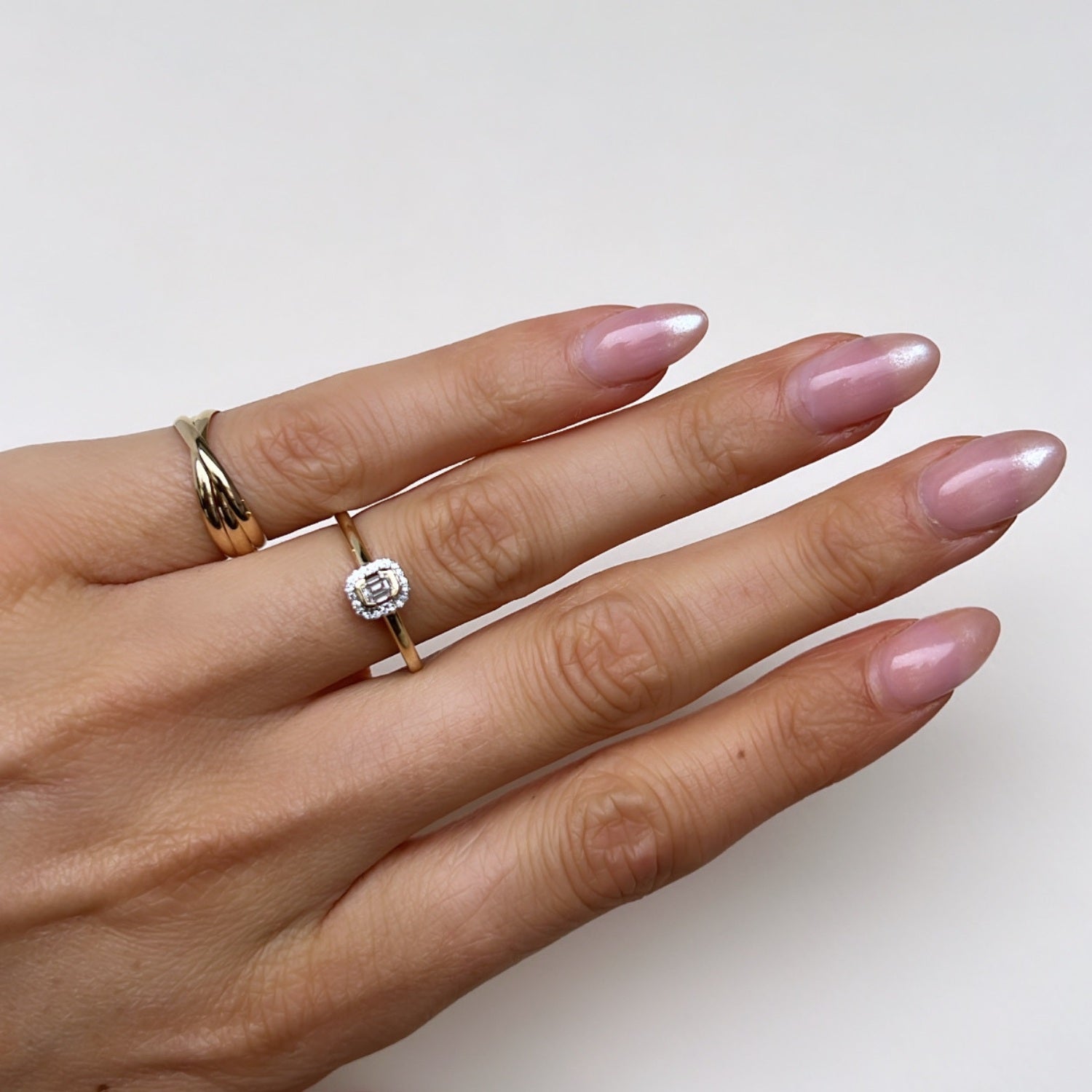 Baguette Halo Ring