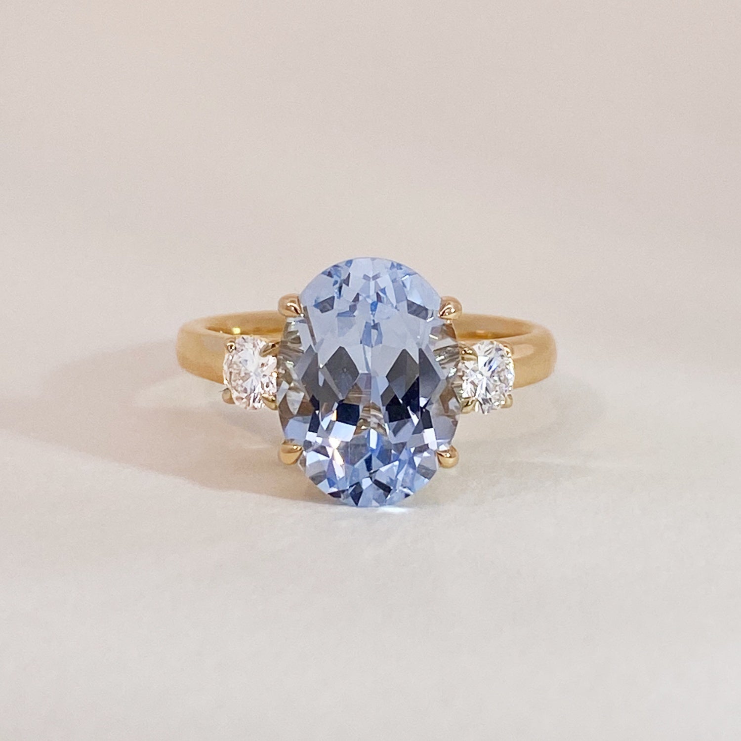 Blue Topaz & Diamonds Ring