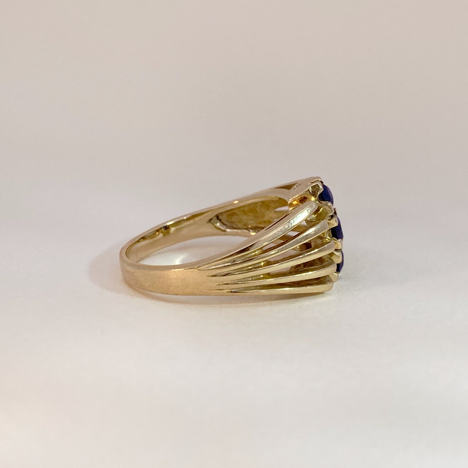 Bold Sapphire Trio Ring