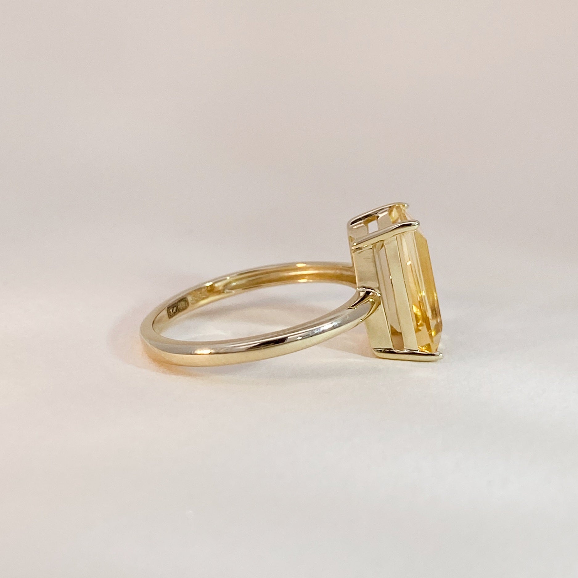 Citrine Statement Ring Gold