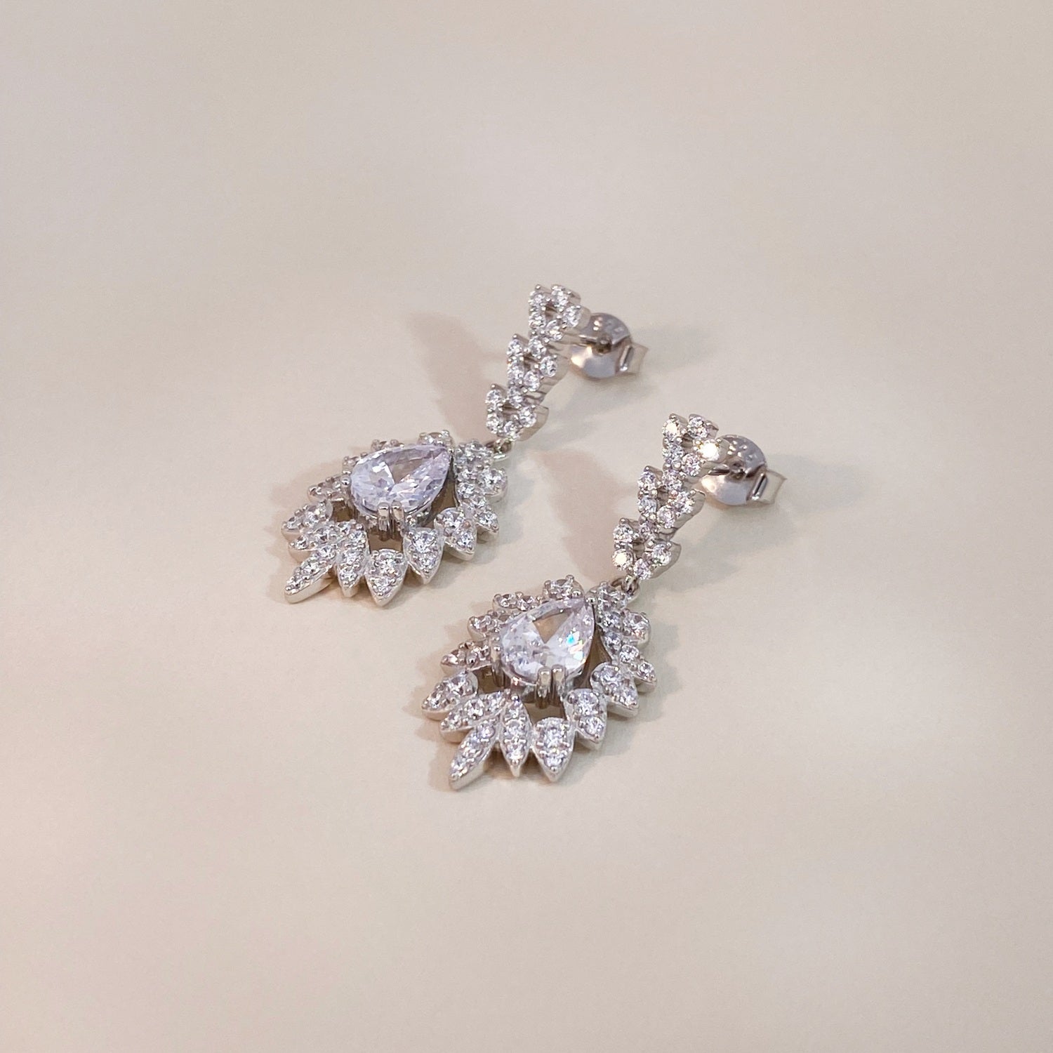 Crystal Bloom Earrings Silver