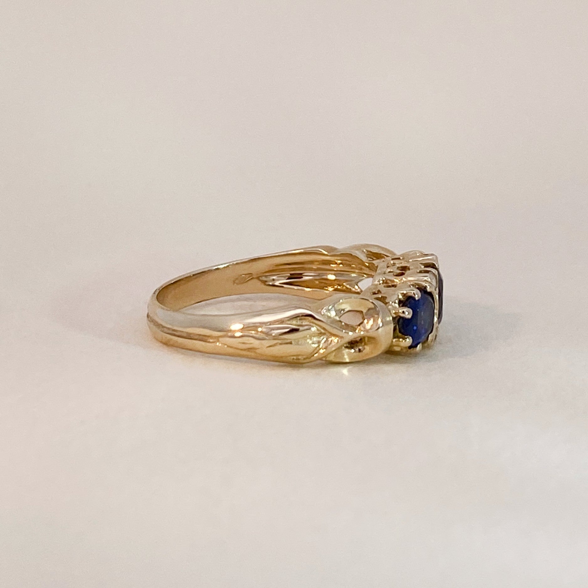 Deep Sapphire Trio Ring