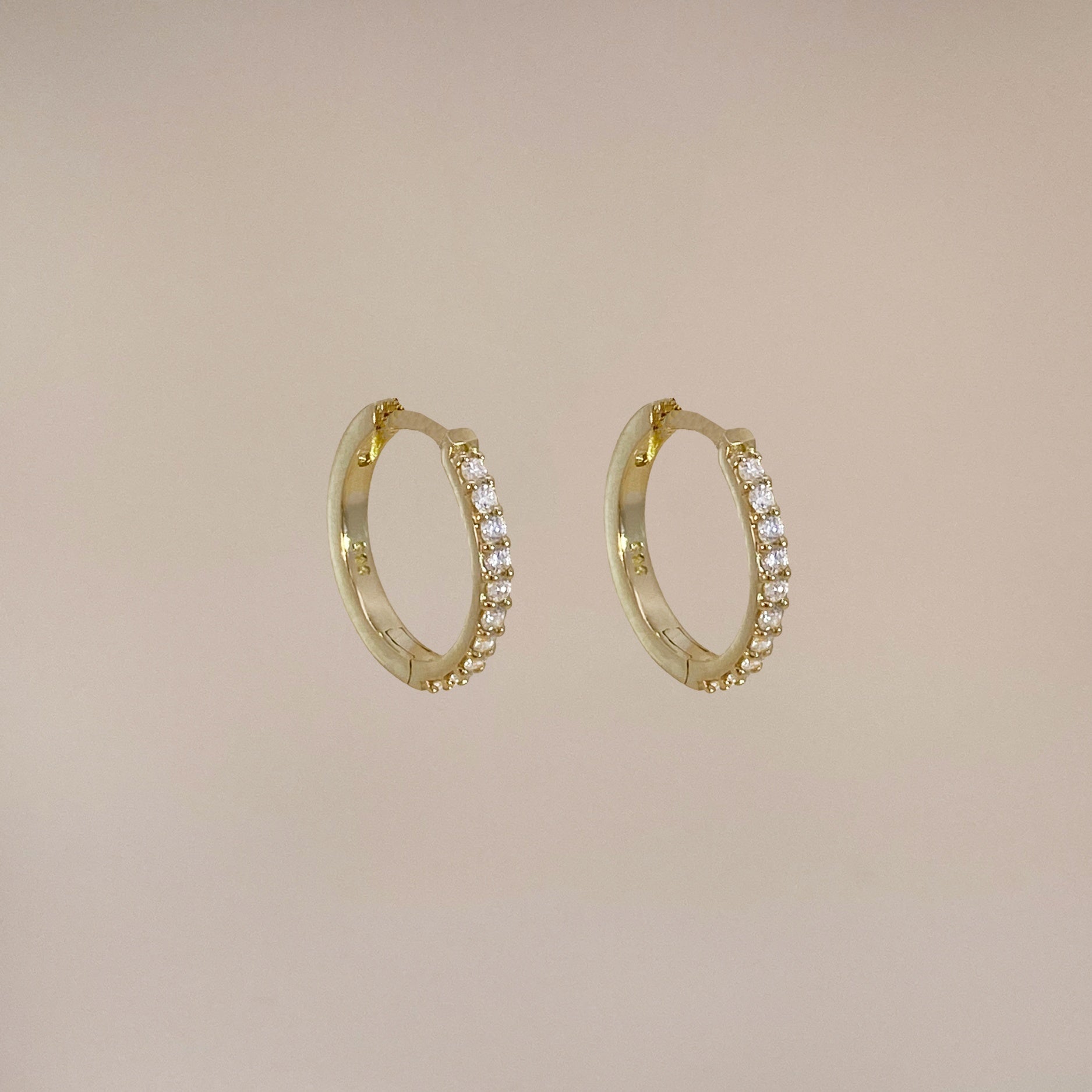 Diamond Hoops Gold