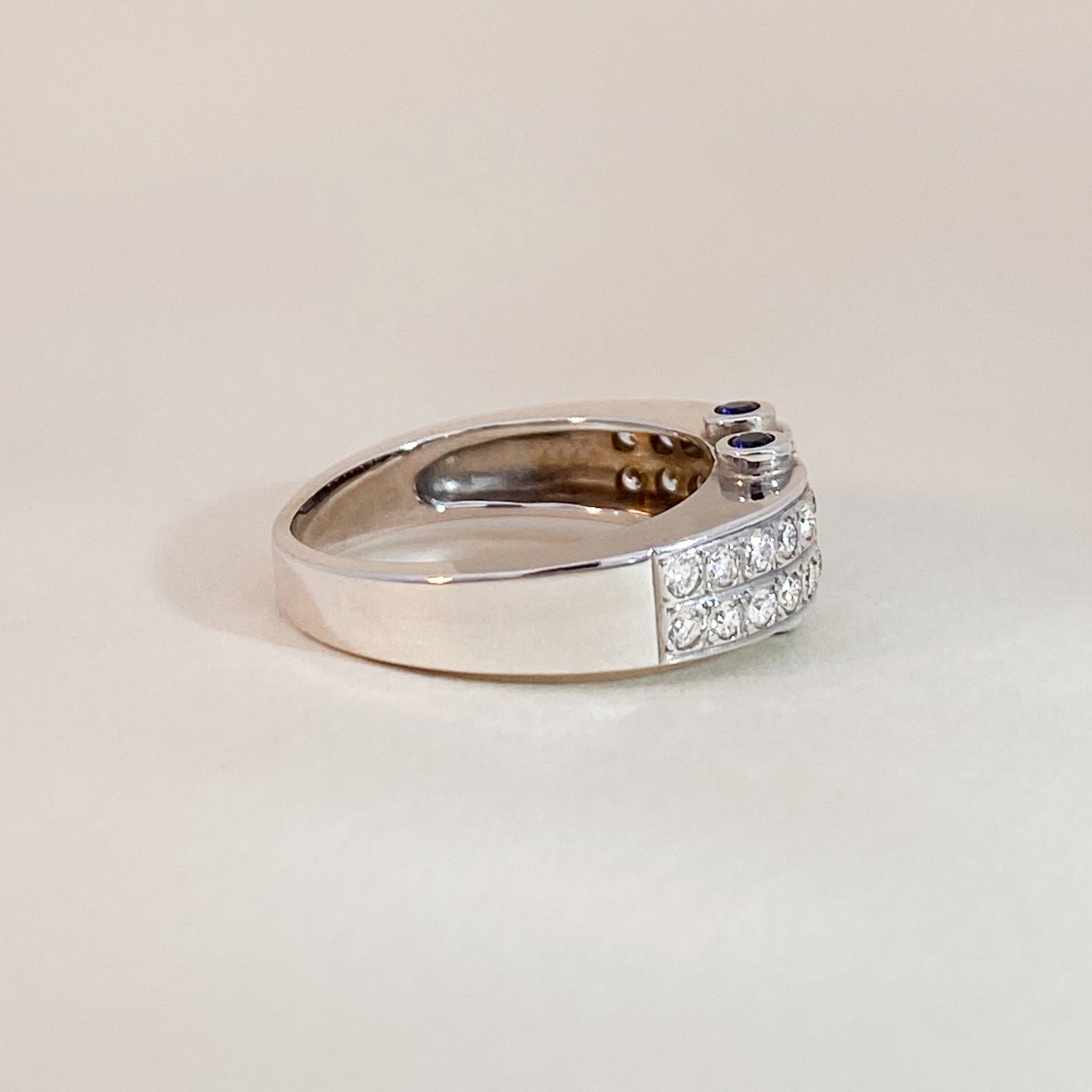 Double Diamonds Arche Ring White Gold