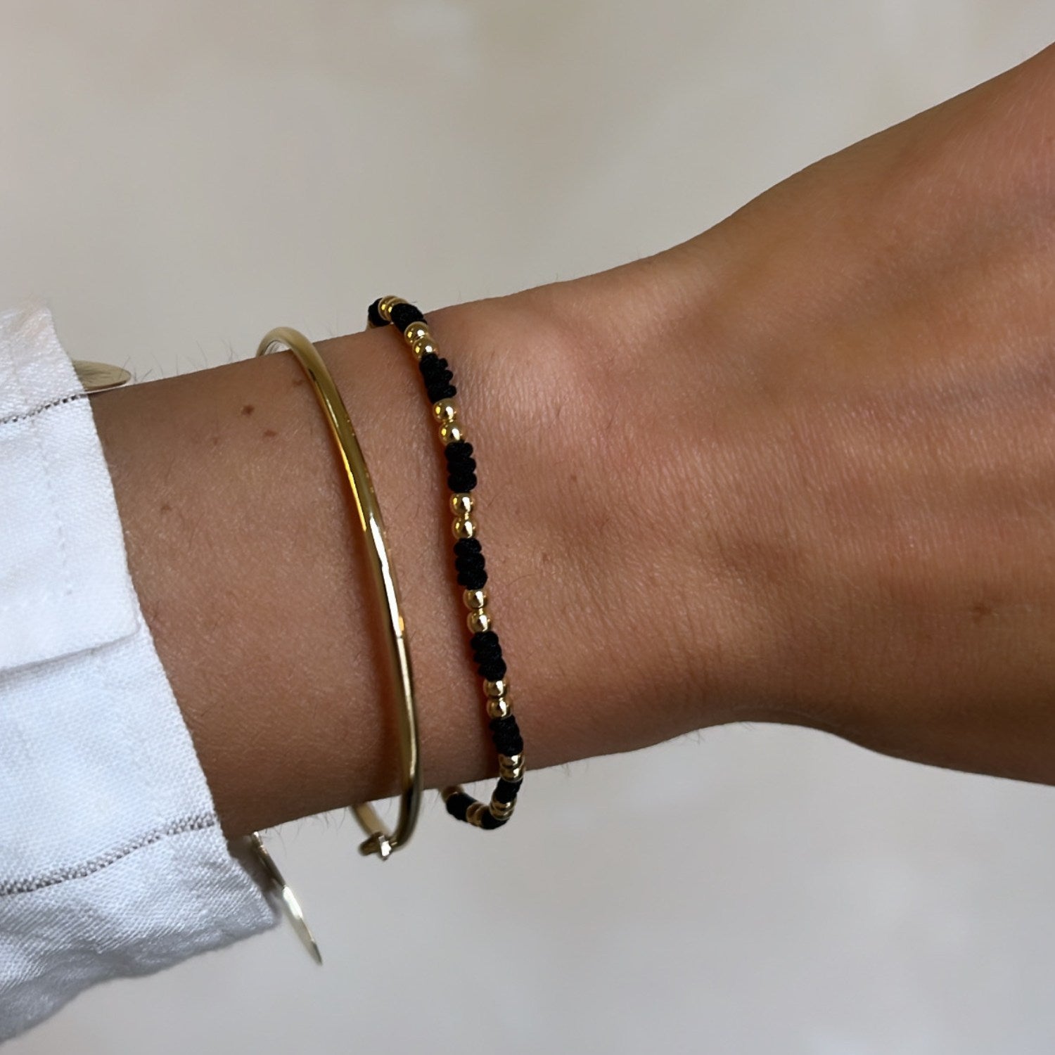 Dubbele kraal armband en bangle