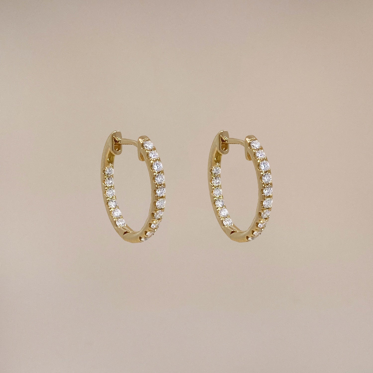 Fine Double Diamond Hoops