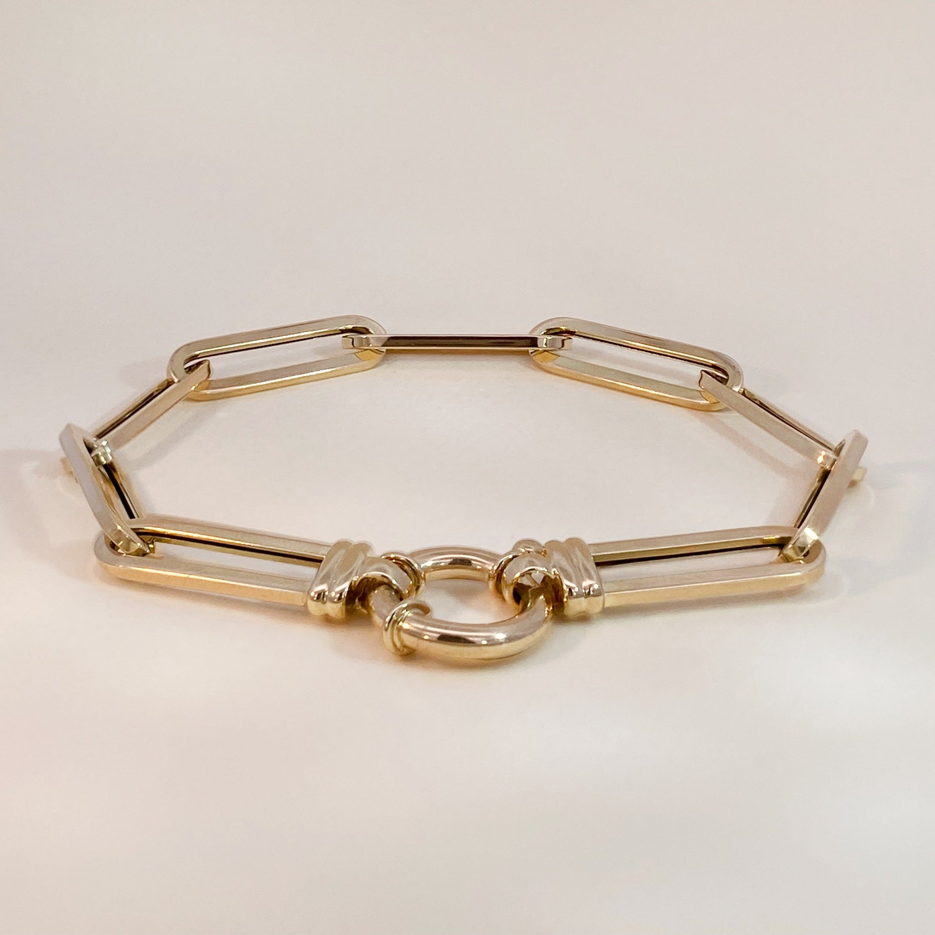 Gold Bold Link Bracelet with Springlock