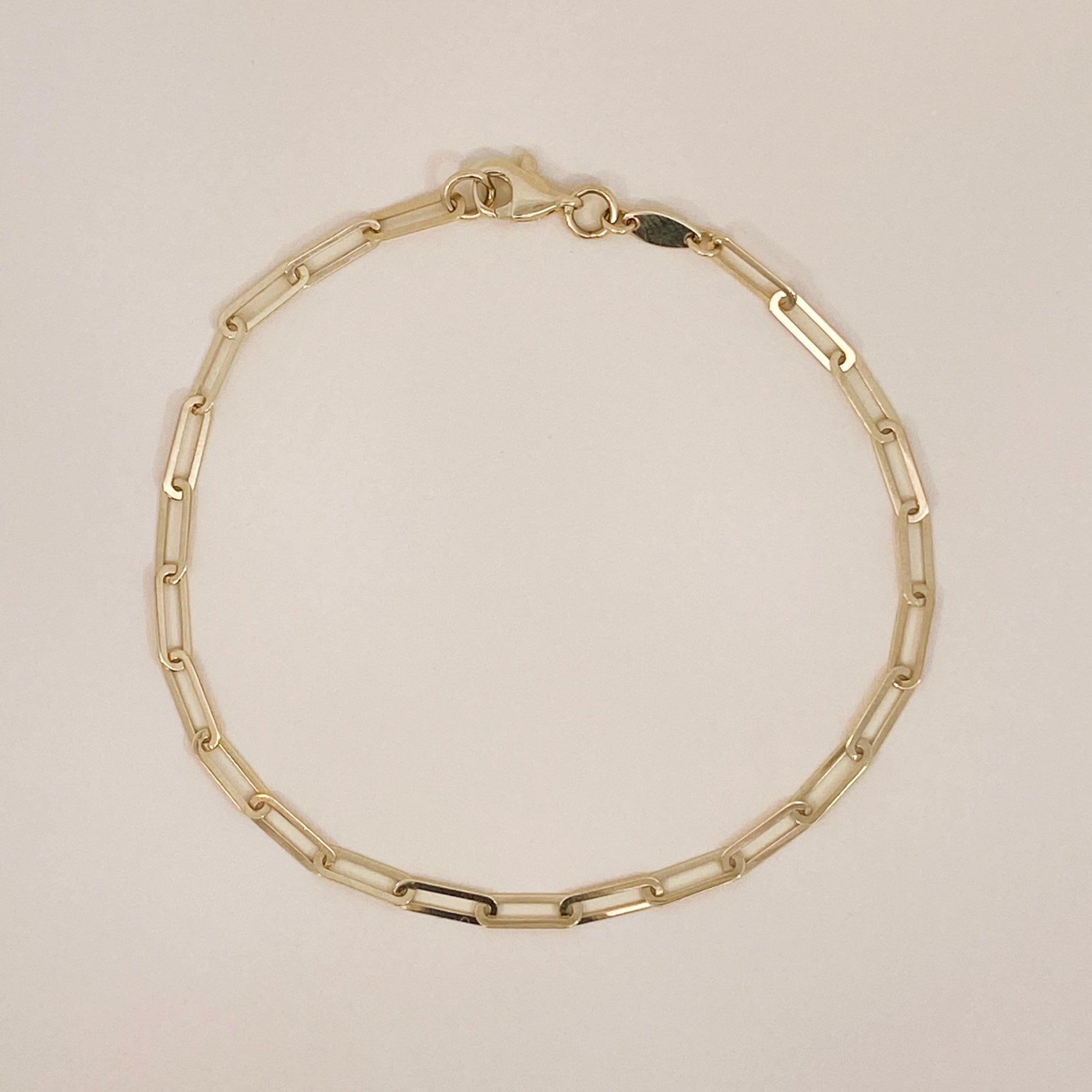 Gold Flat Paperclip Bracelet