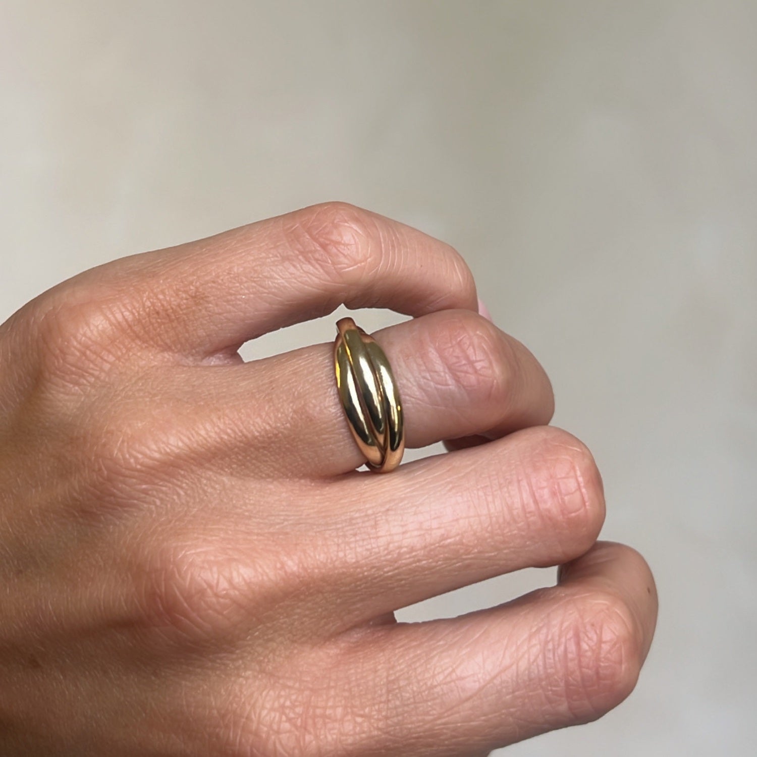 Golden Bold Trio Ring