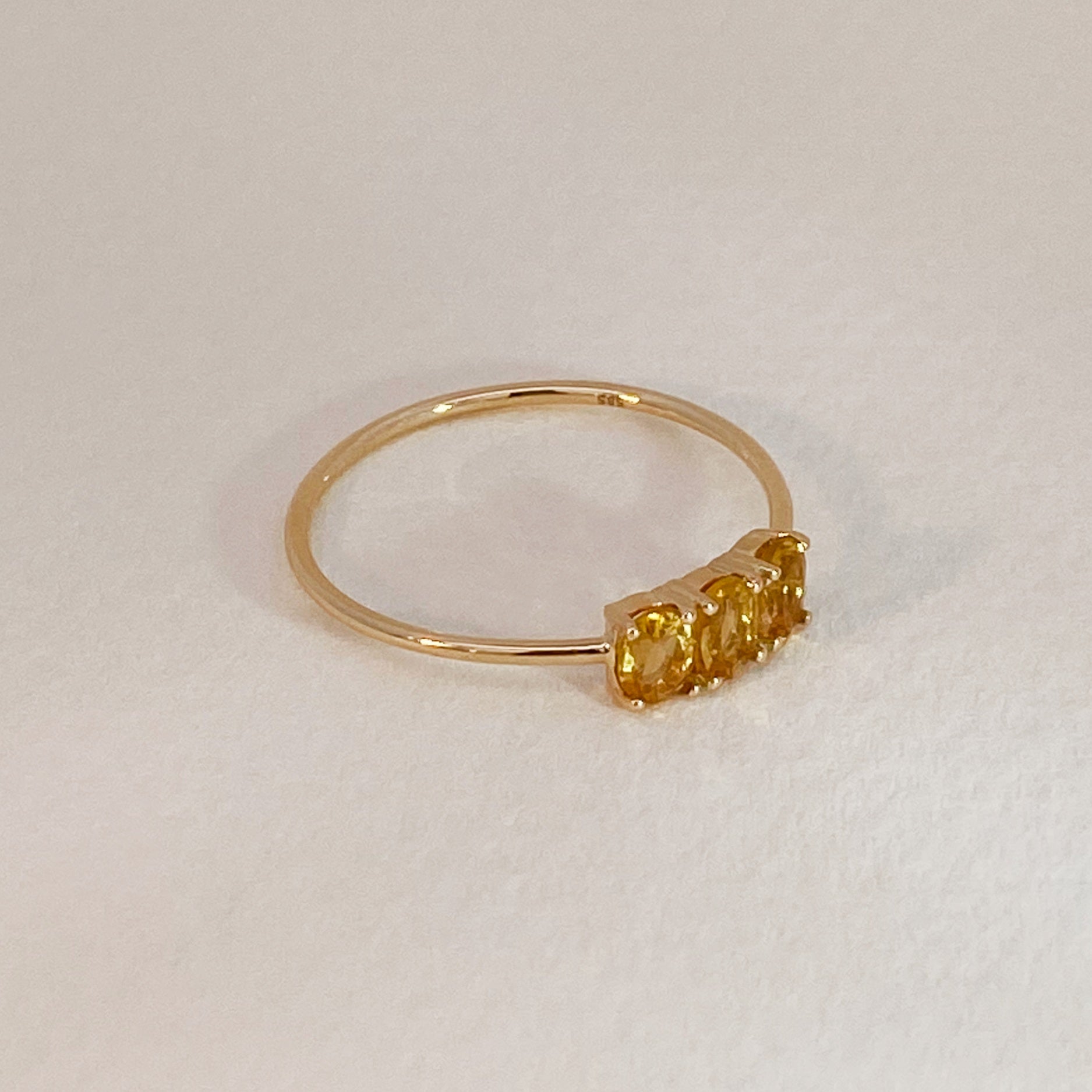 Golden Citrine Trio Ring