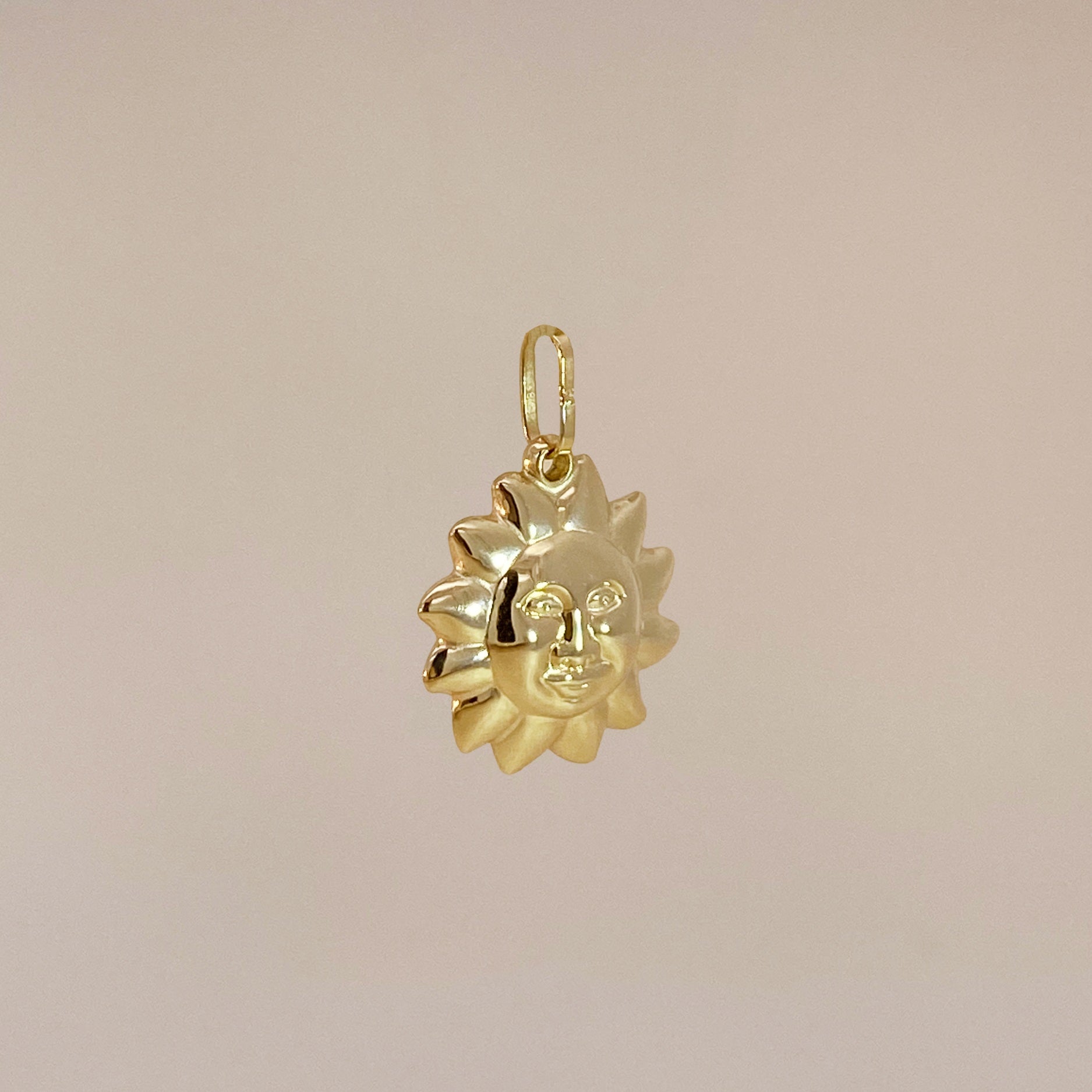 Golden Large Sun Charm