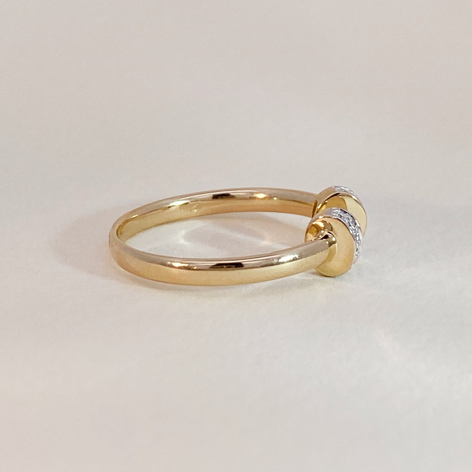 Golden Open Diamonds Ring