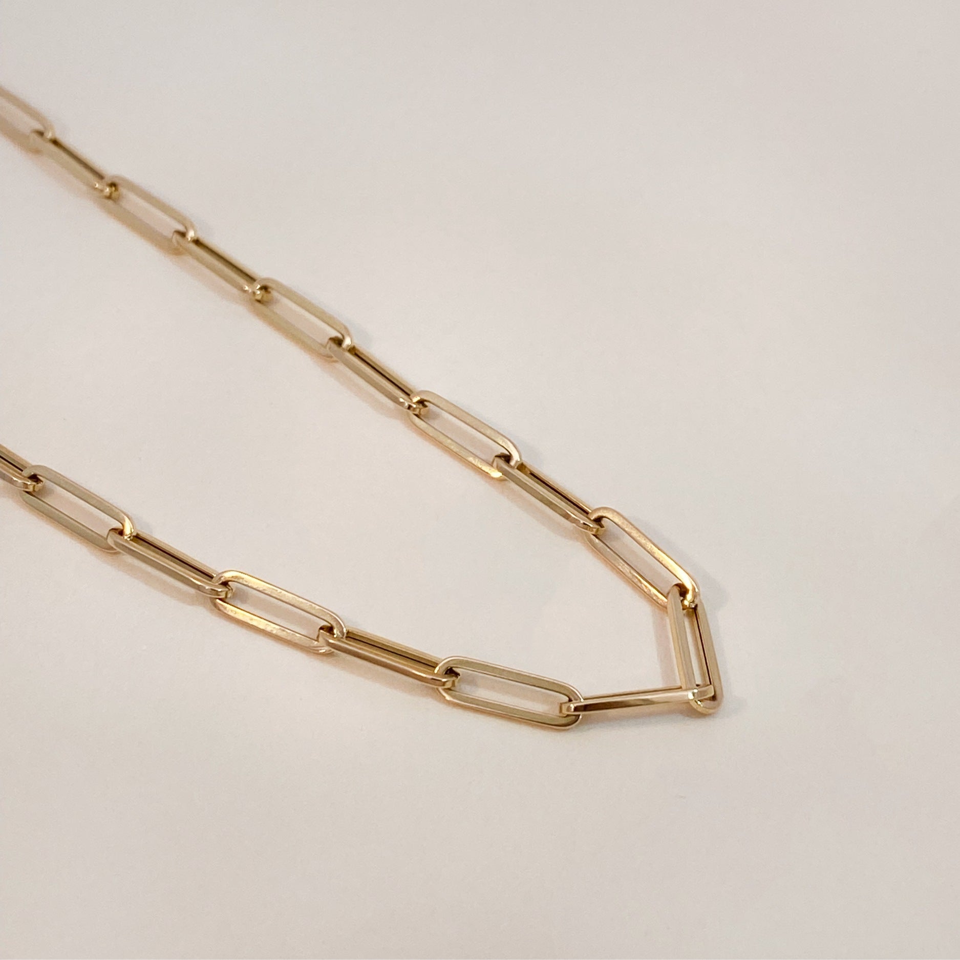 Golden Paperclip Necklace 60cm