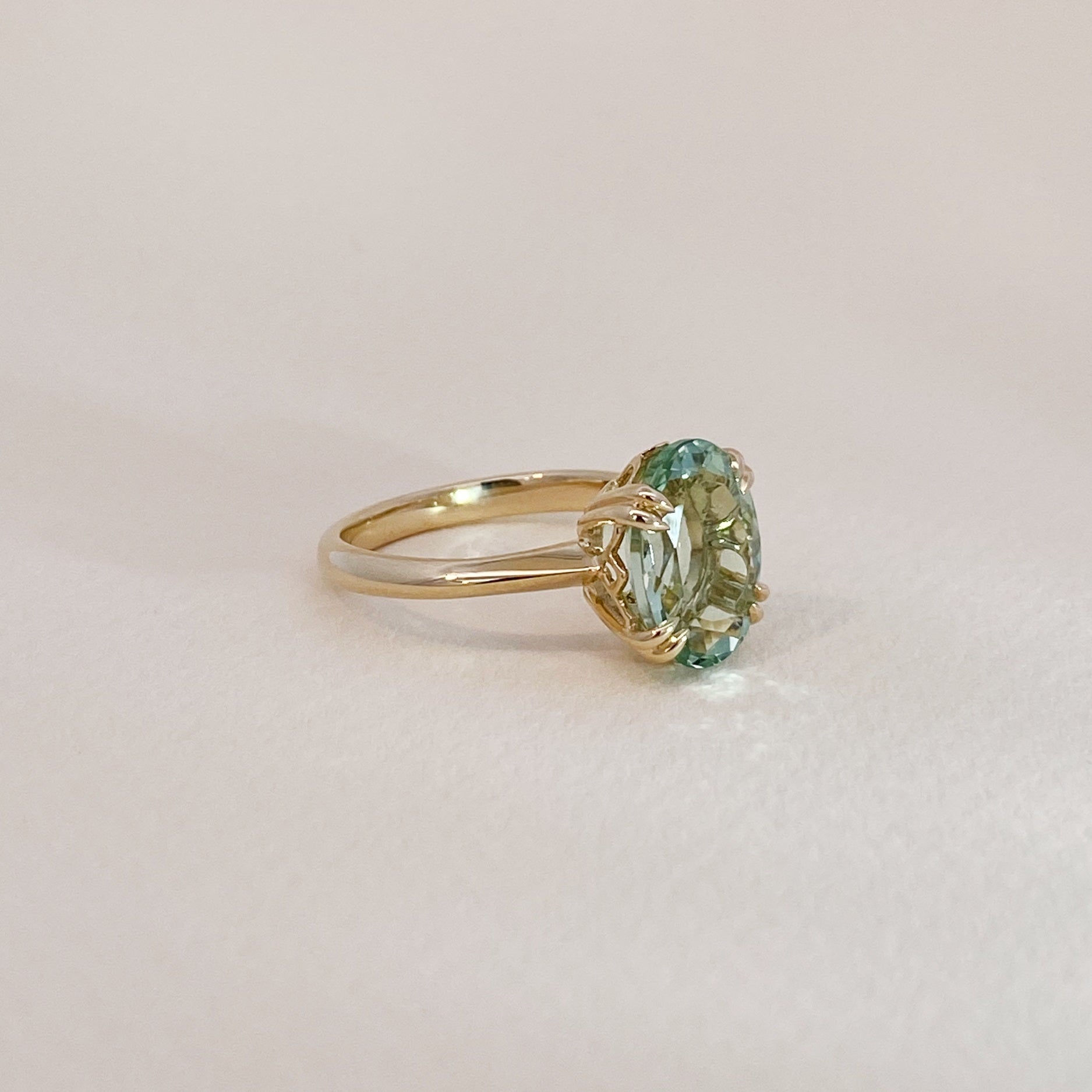 Golden Royal Green Amethyst Ring