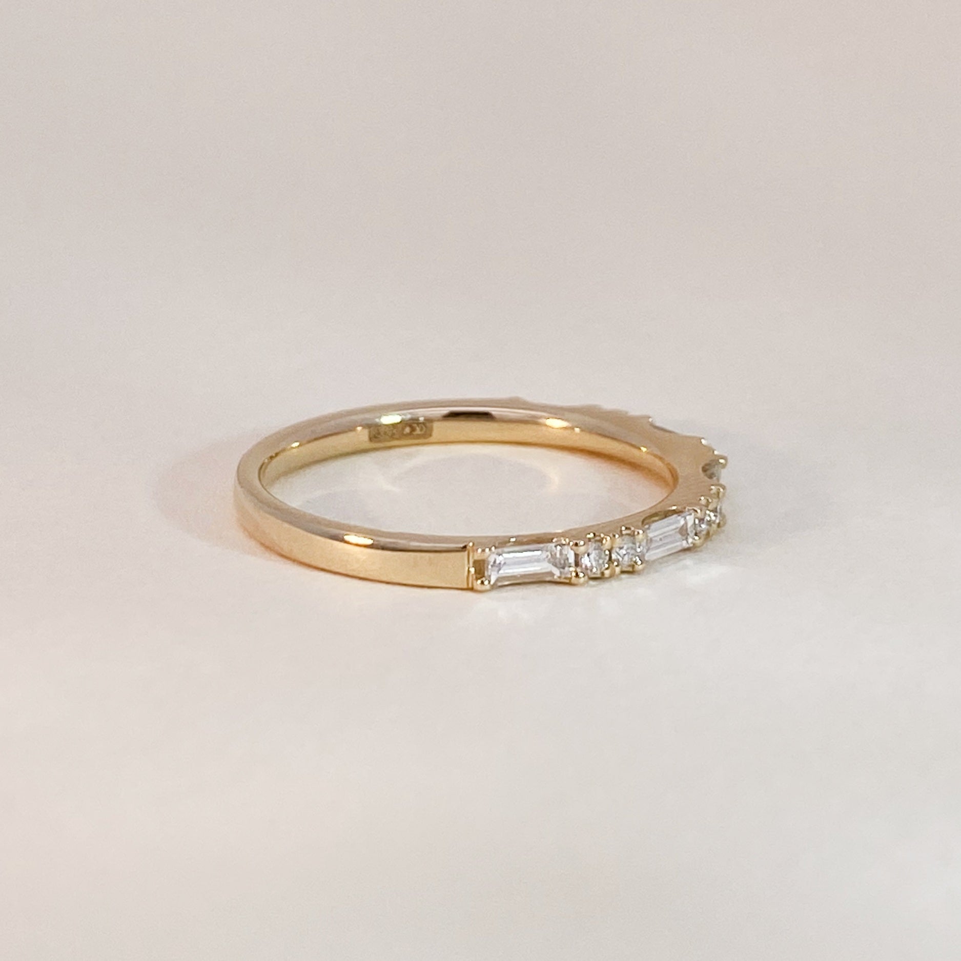 Golden Unique Diamond Row Ring