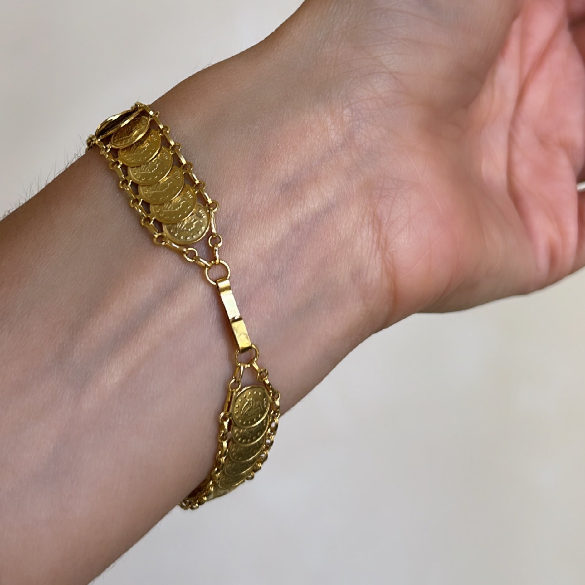 Golden Vintage Coin Bracelet