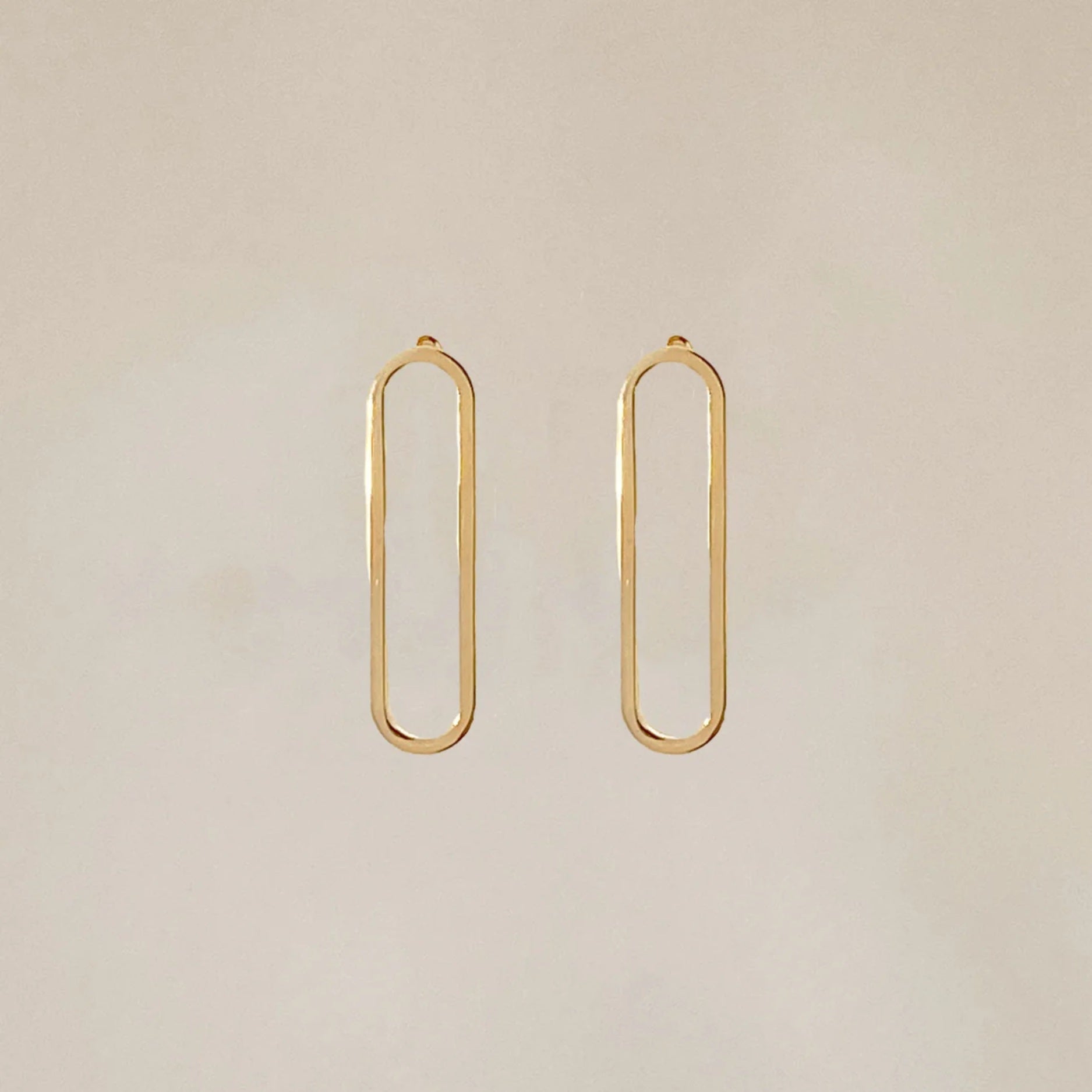 Golden paperclip studs