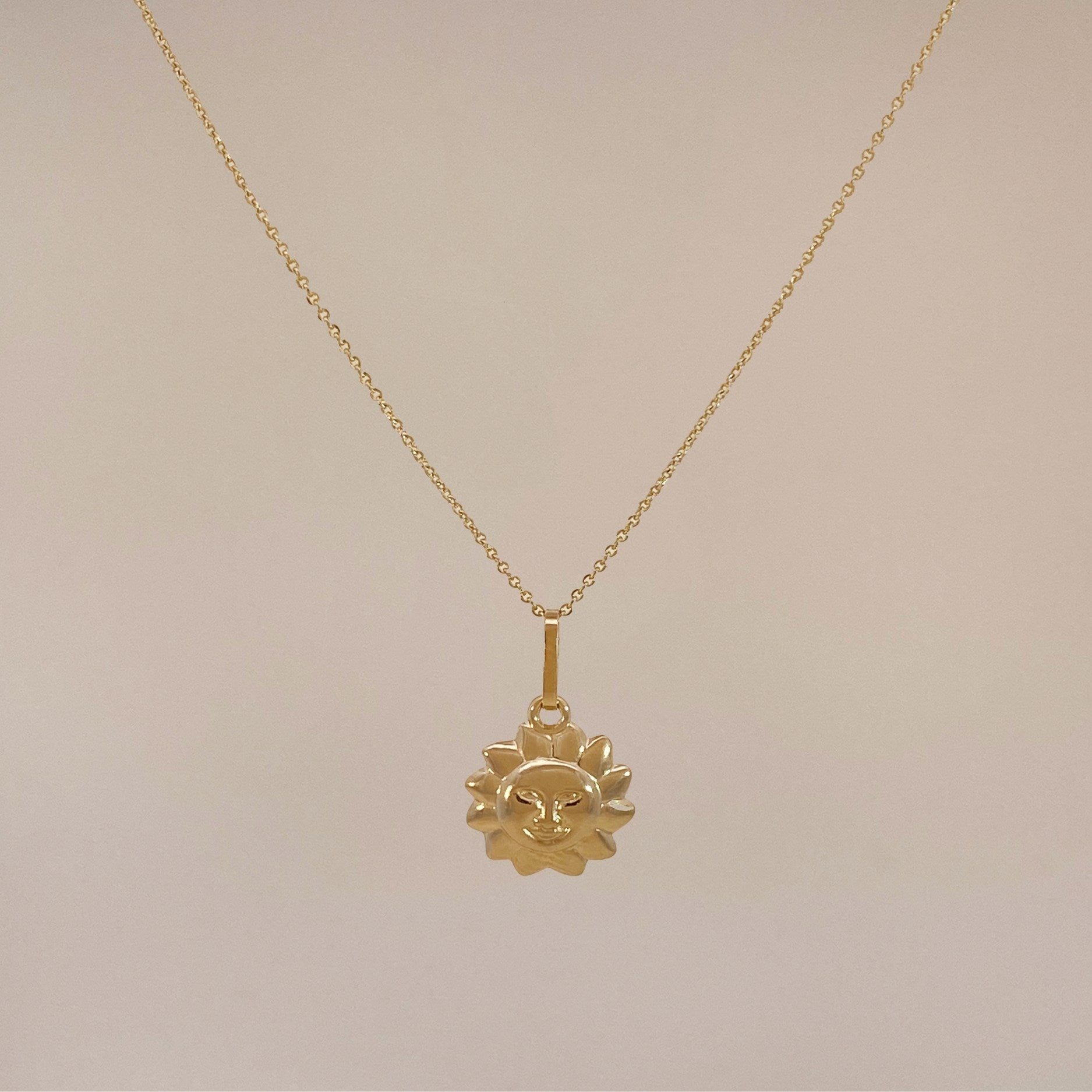 Gouden Zon Bedel Ketting