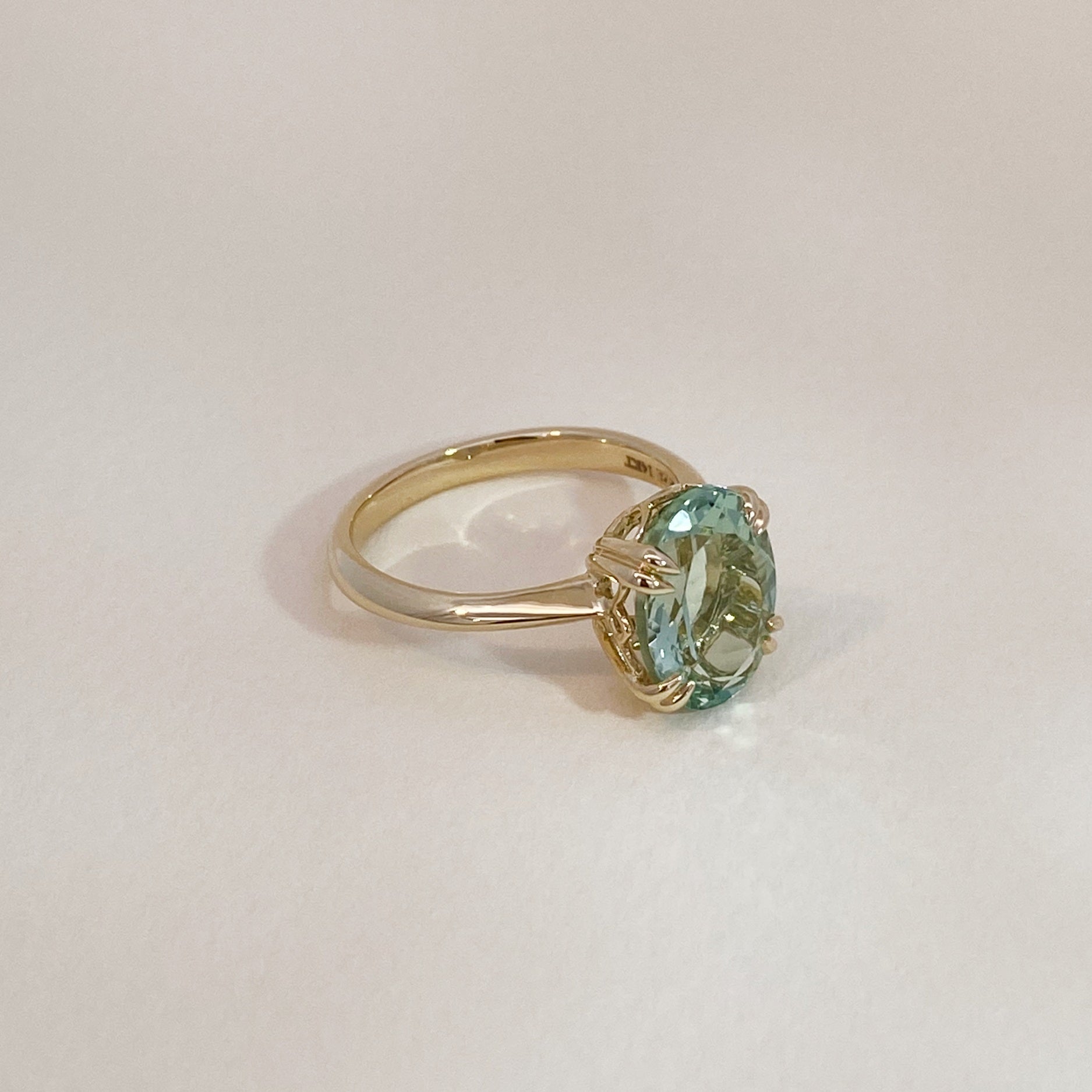 Green Amethyst Ring Gold