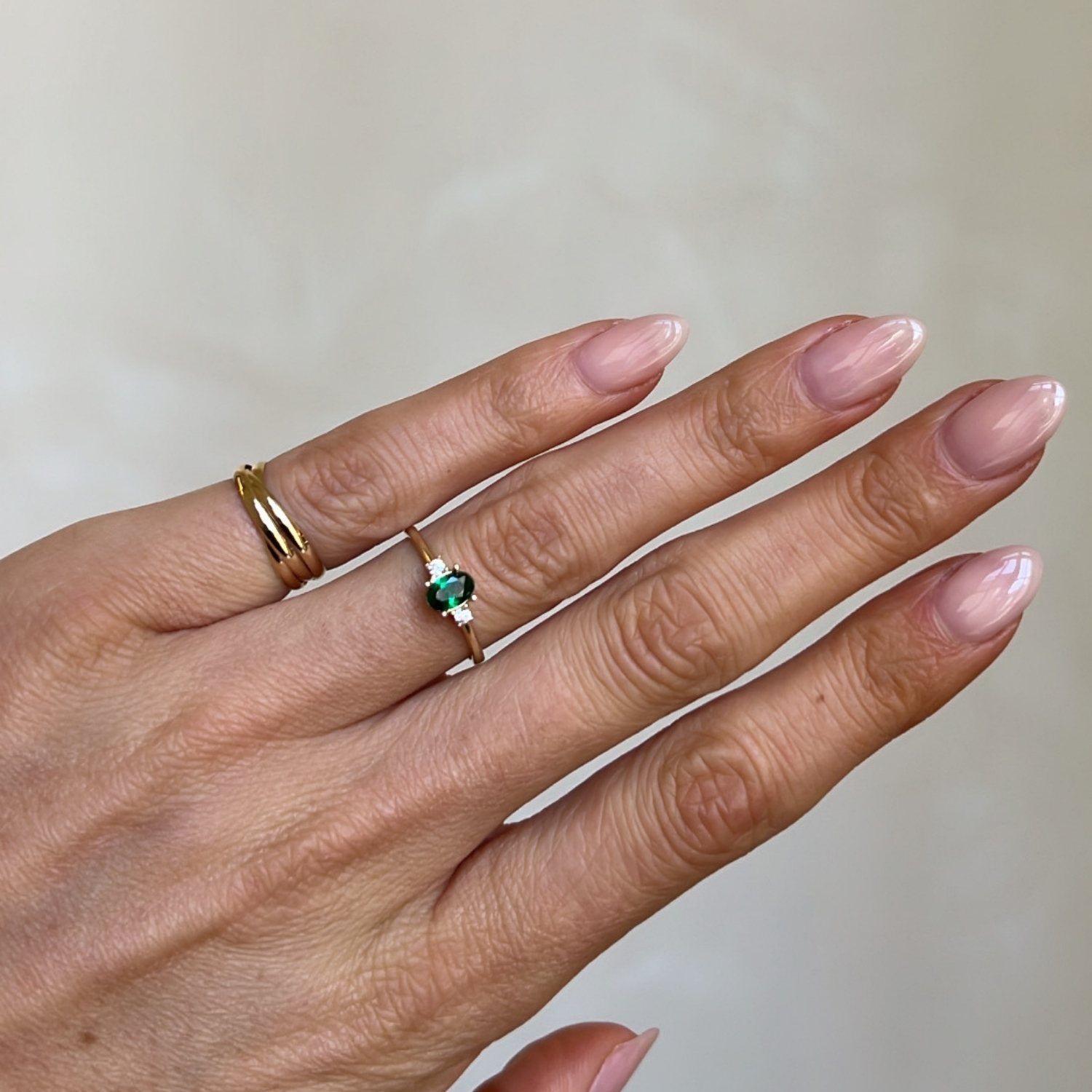 Green Transparent Crystal Ring