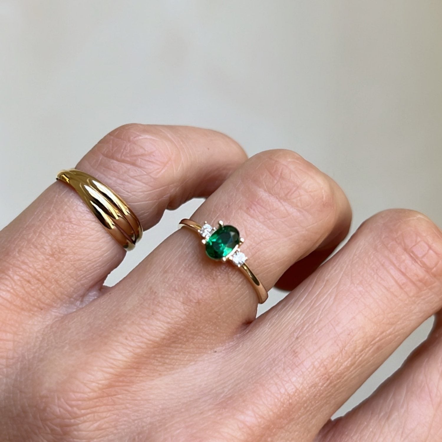 Groen En Transparante Kristal Ring