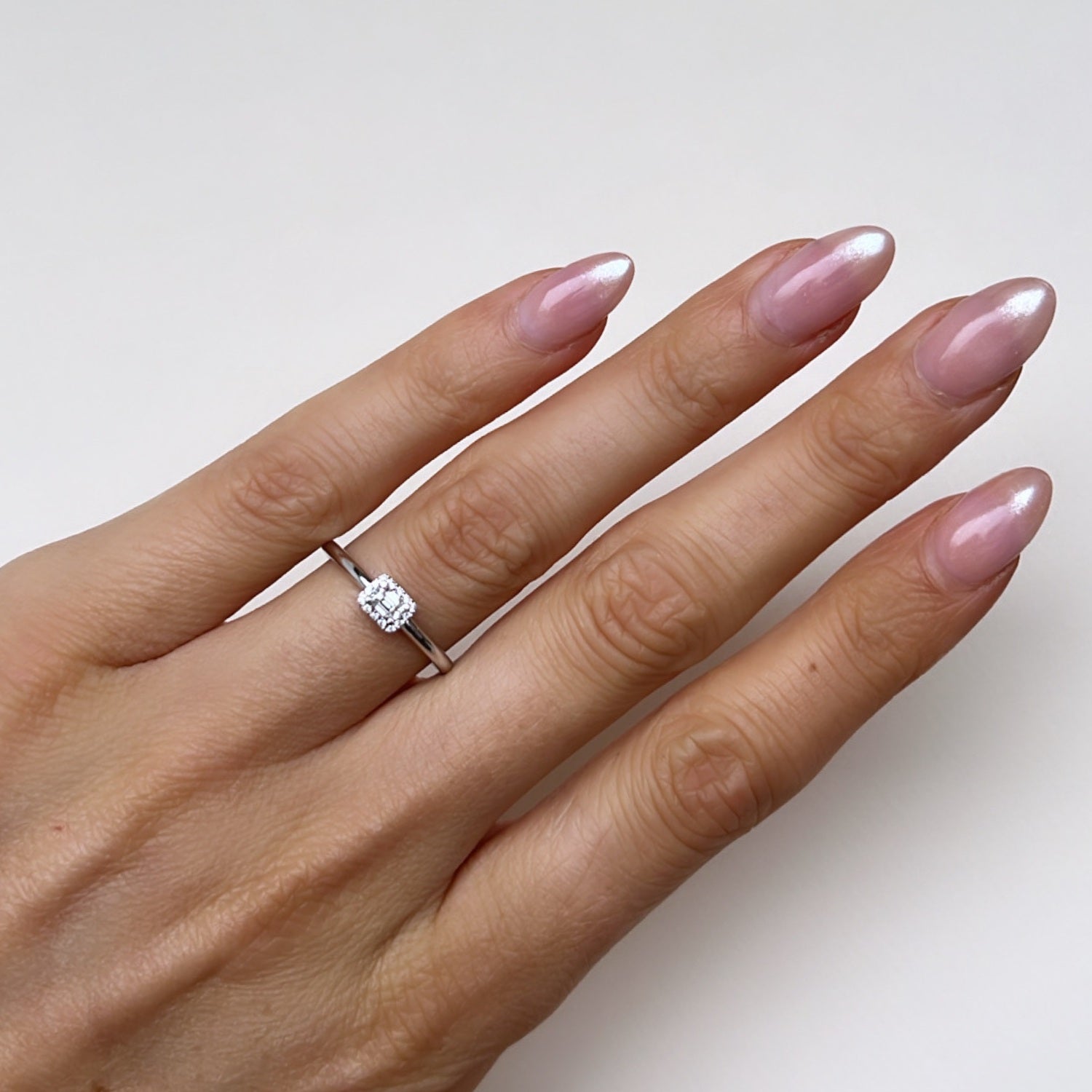 Halo Baguette Ring