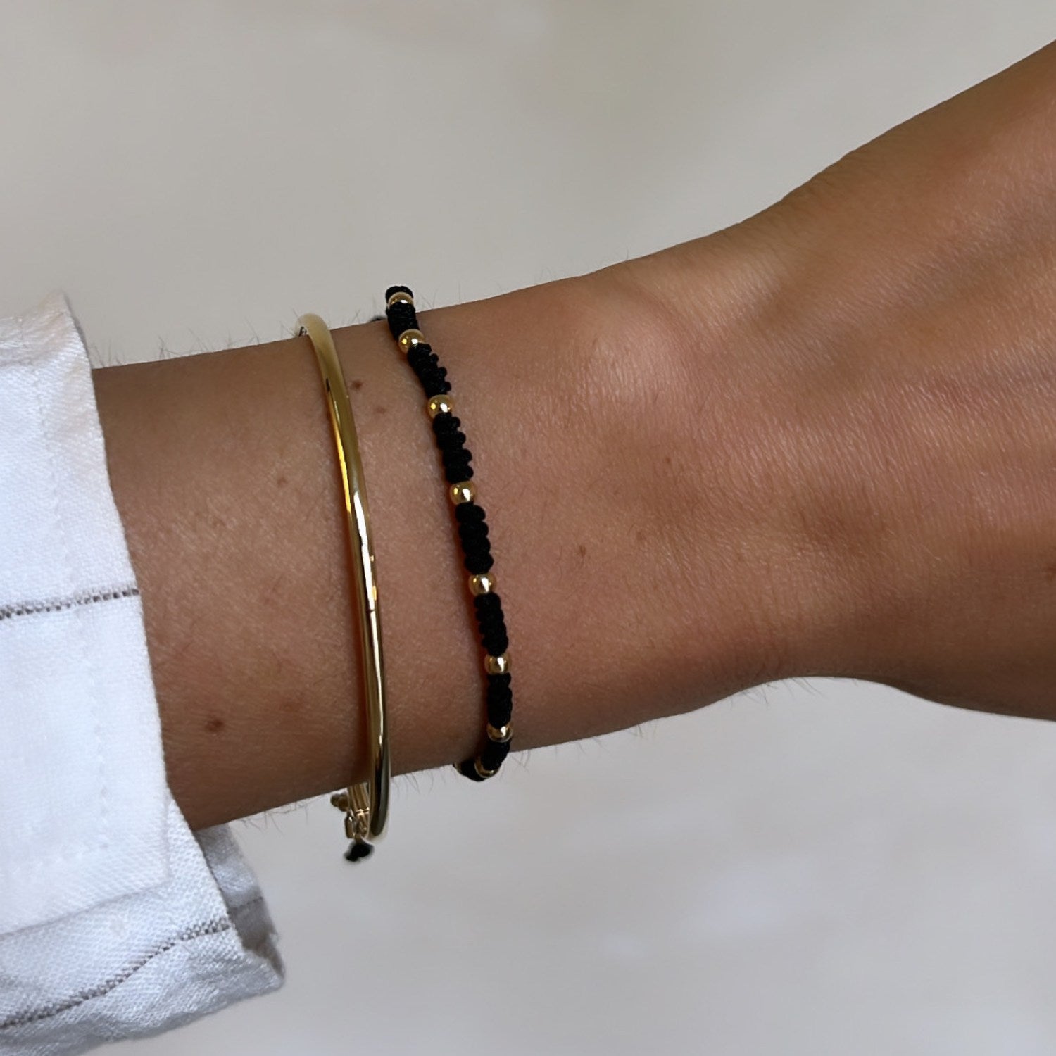 Kraal armband goud zwart