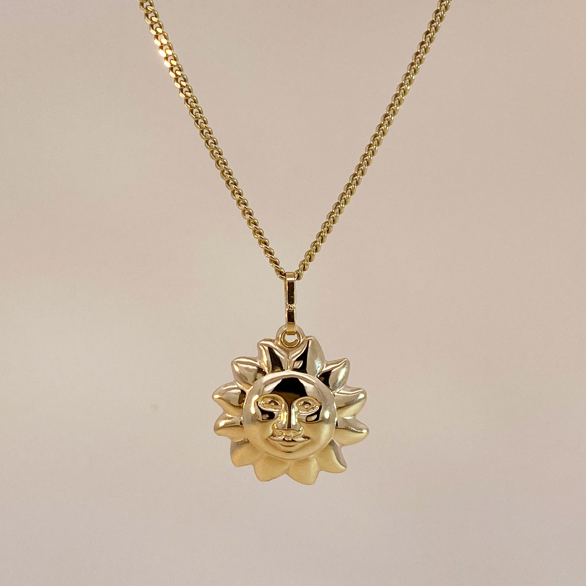 Large Sun Charm Necklace