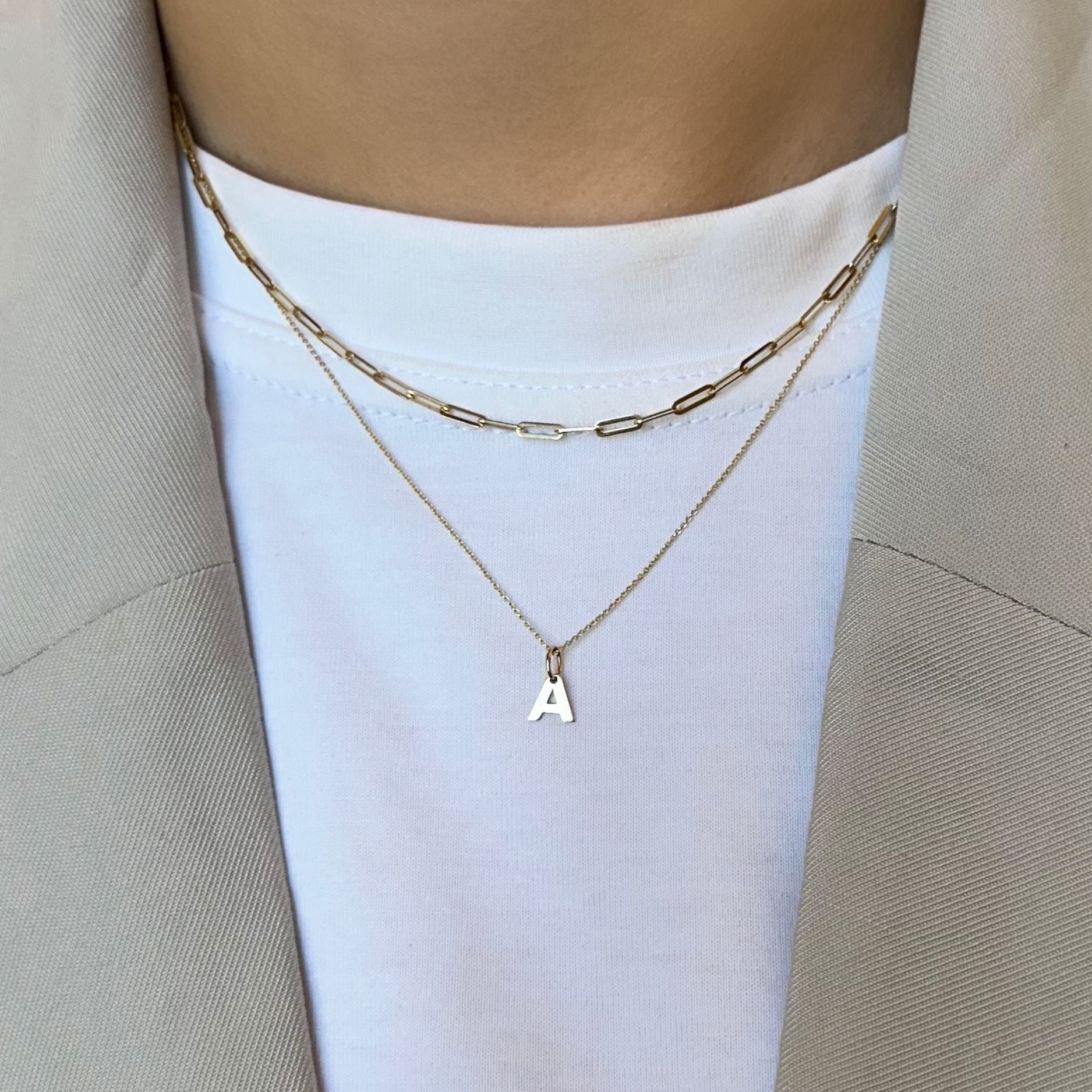 Letter Charm Necklace A