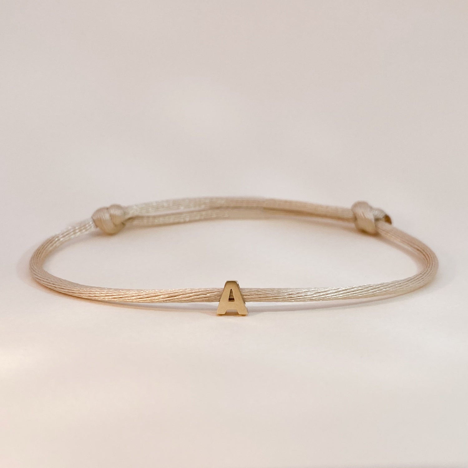 Letter Charm on Satin Bracelet