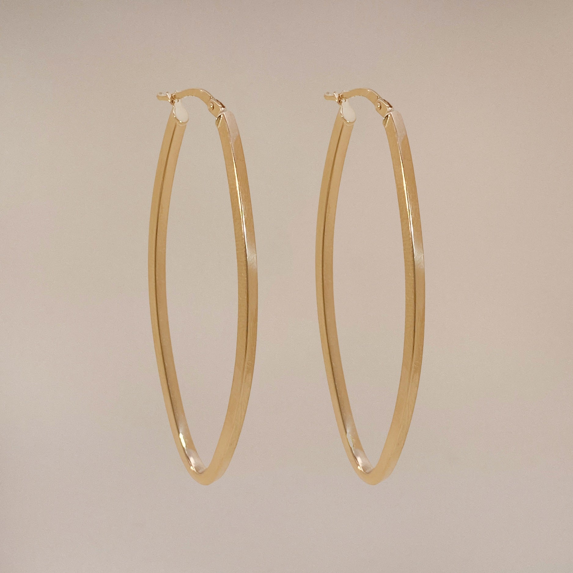 Long Oval Hoops Gold