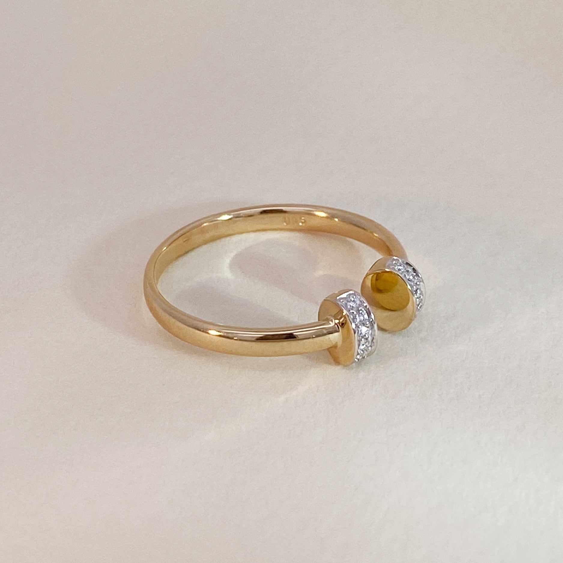 Open Diamond Ring Golden