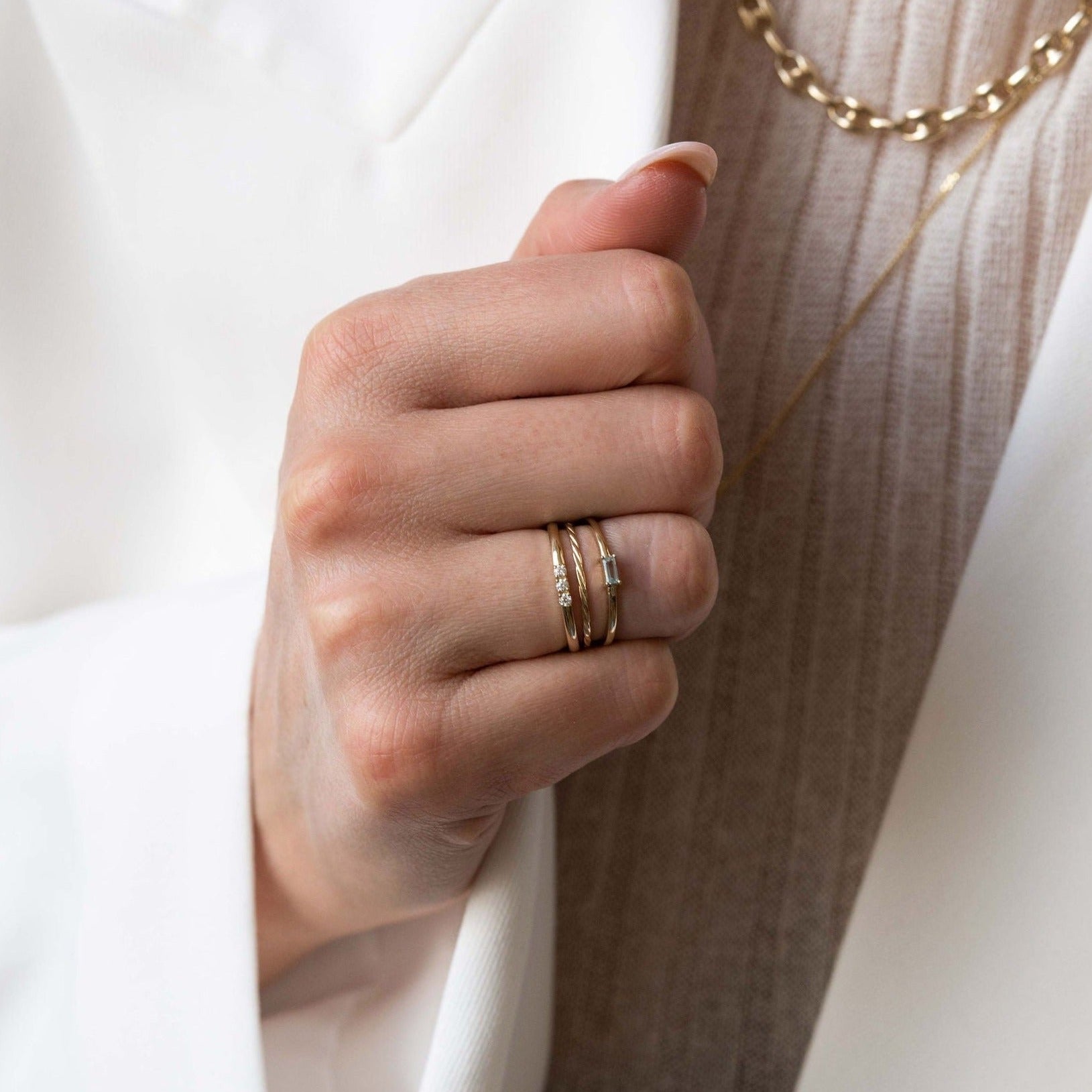 Aquamarine Baguette Ring