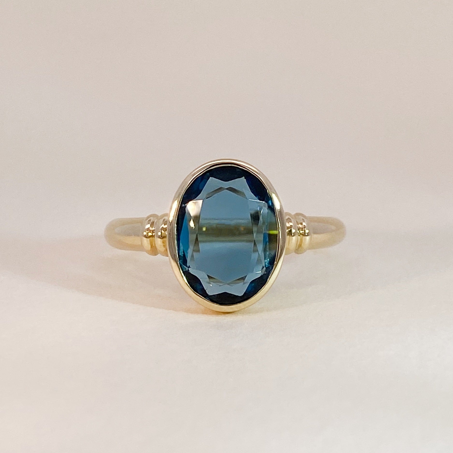 Oval Blue Topaz Ring