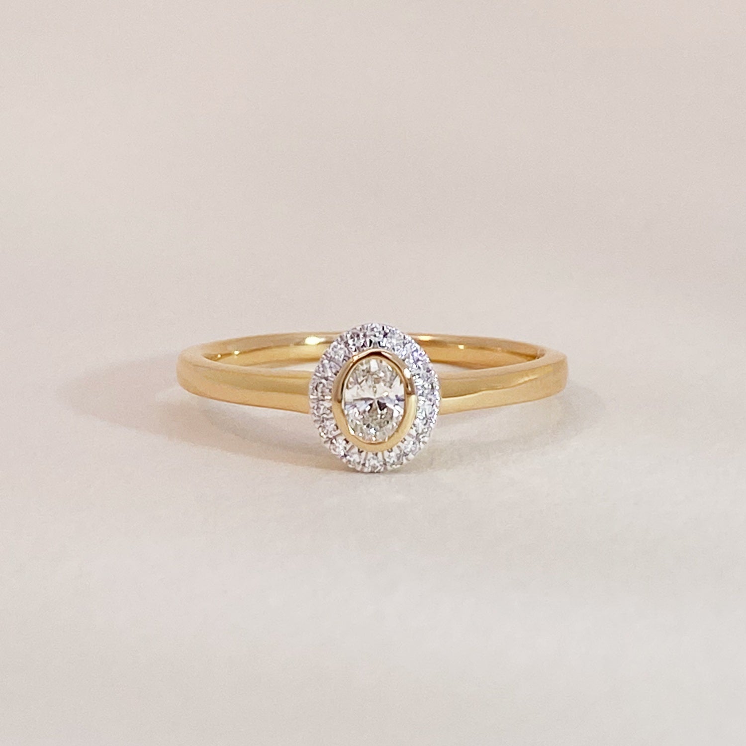 Oval Diamond Halo Ring