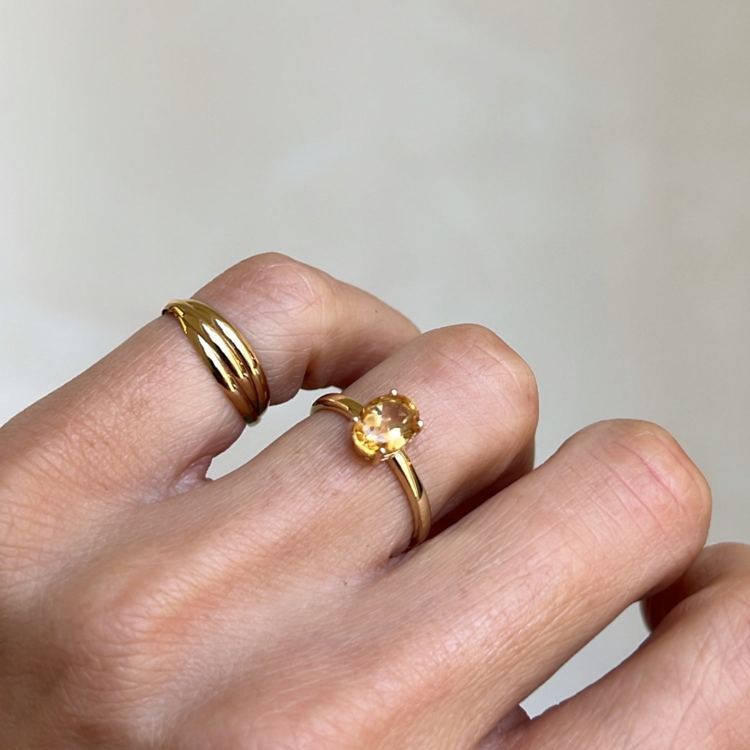 Ovale Citrine Ring