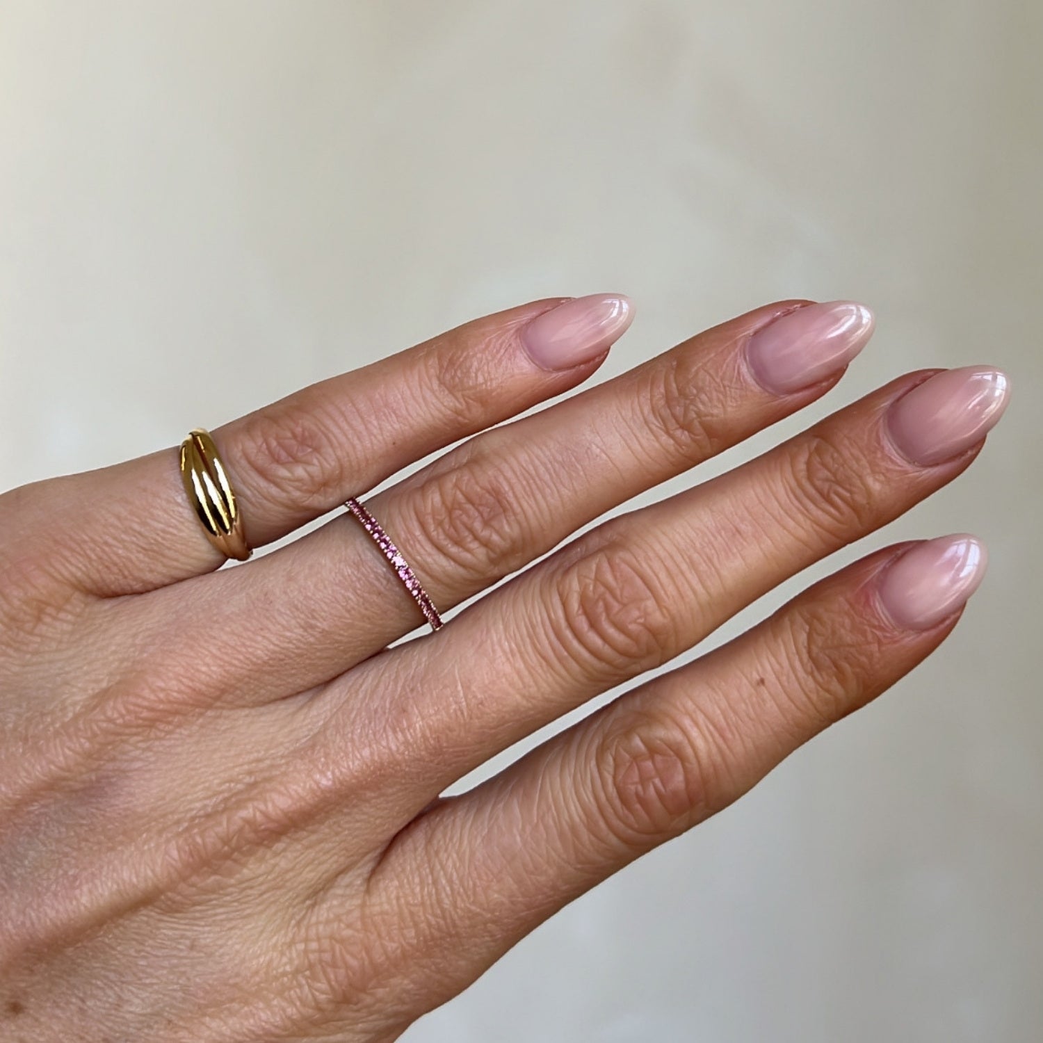 Pink Gemstone Row Ring