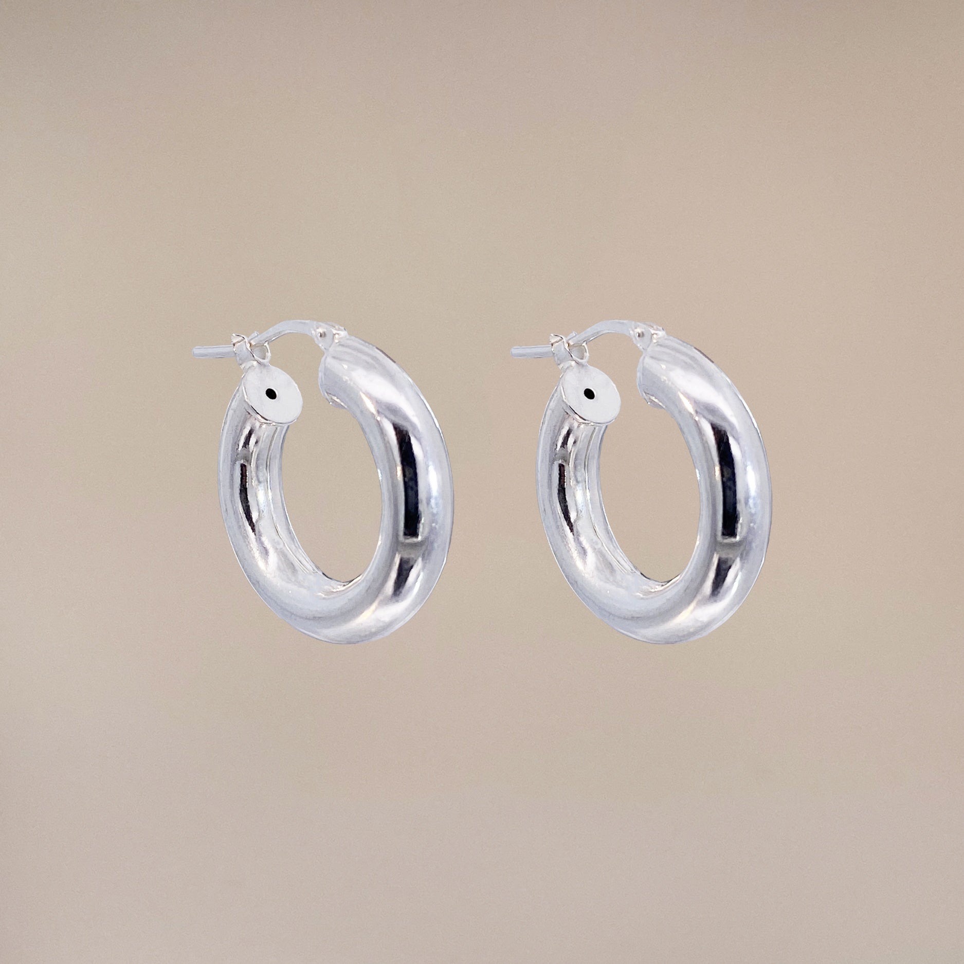 Silver Bold Hoops Small