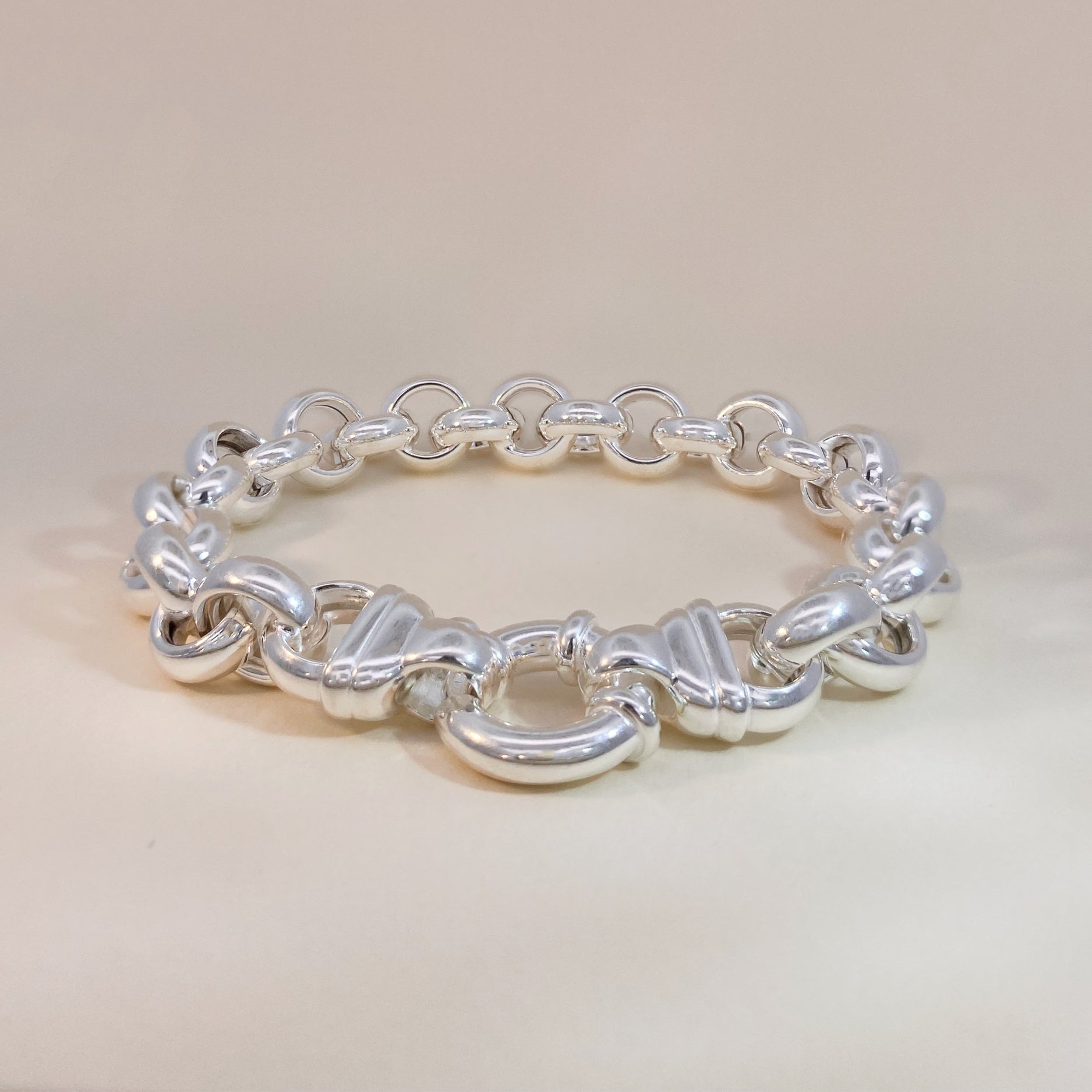 Silver Chunky Jasseron Bracelet Springlock