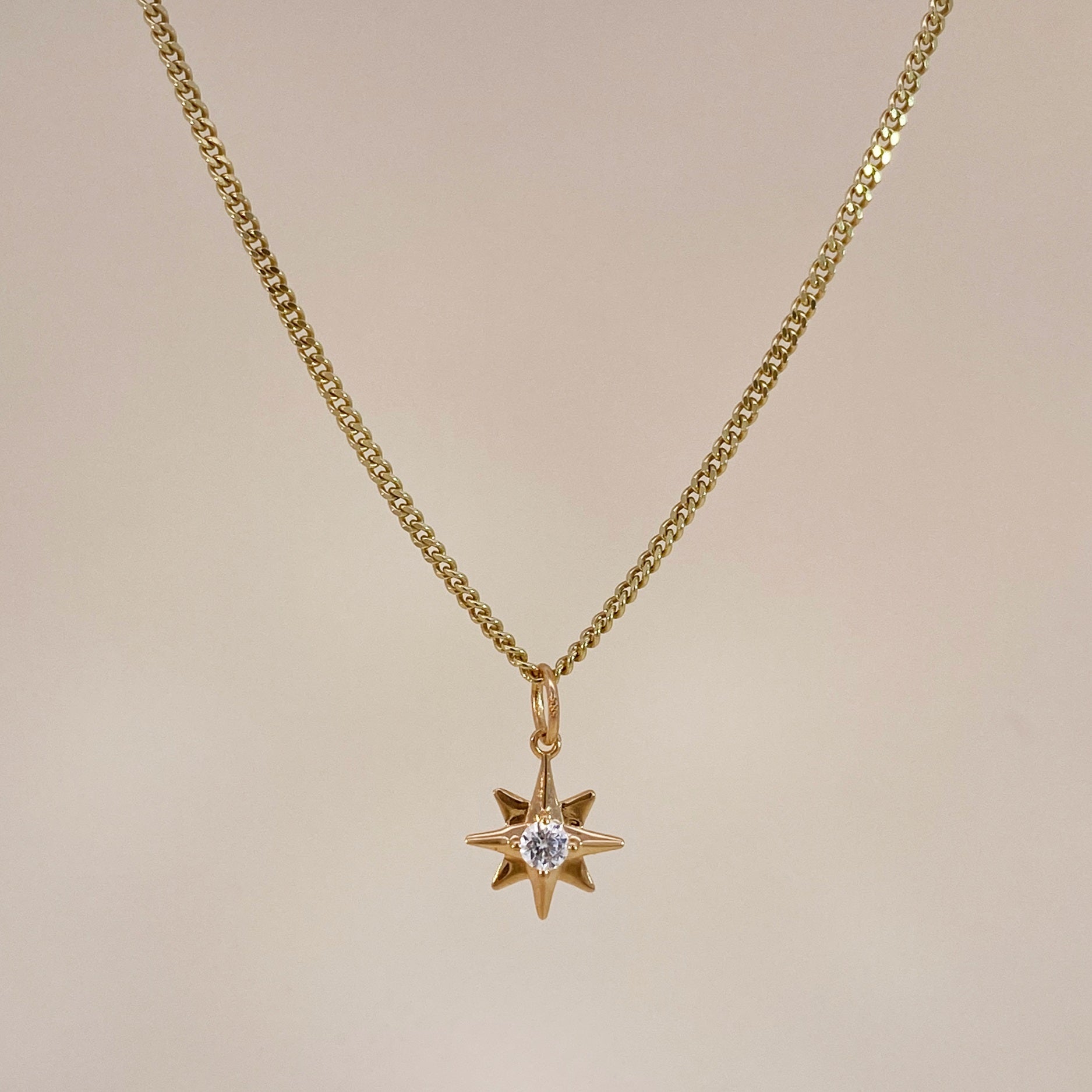 Sparkly Pole Star Pendant Necklace