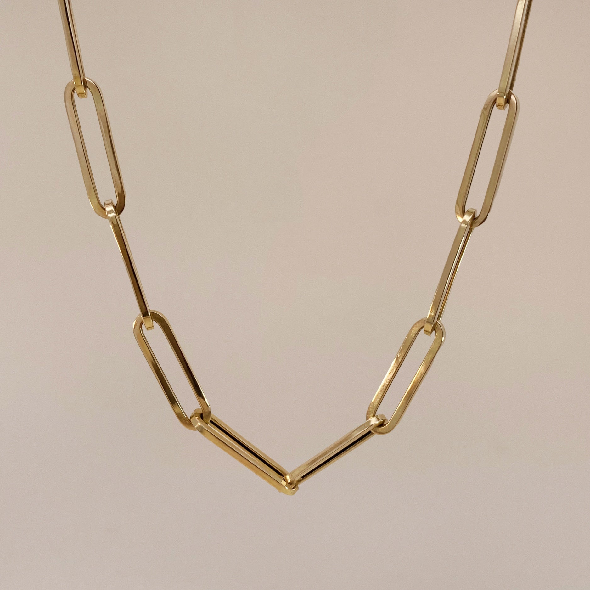 Statement Paperclip Necklace Gold