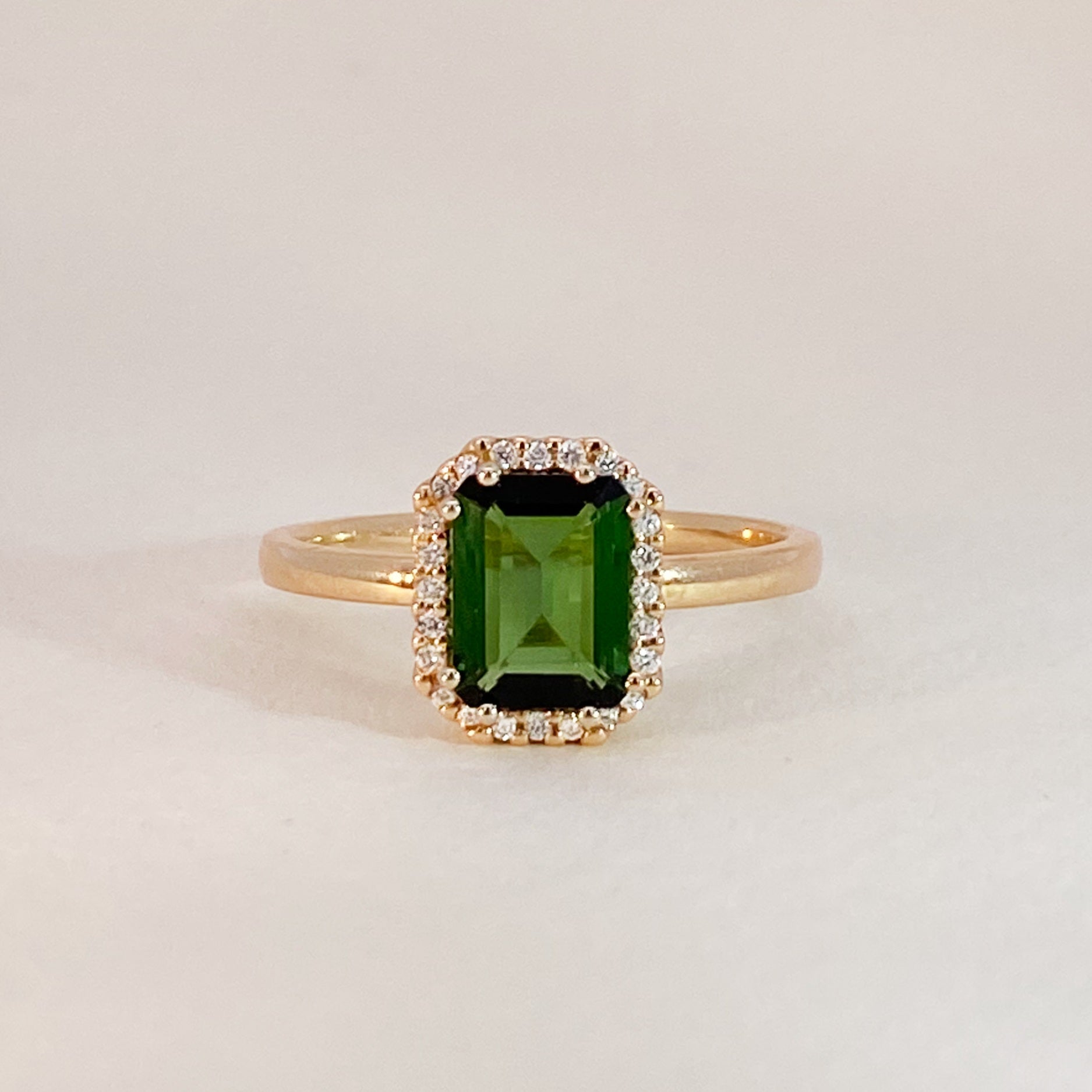 Tourmaline & Diamonds Ring