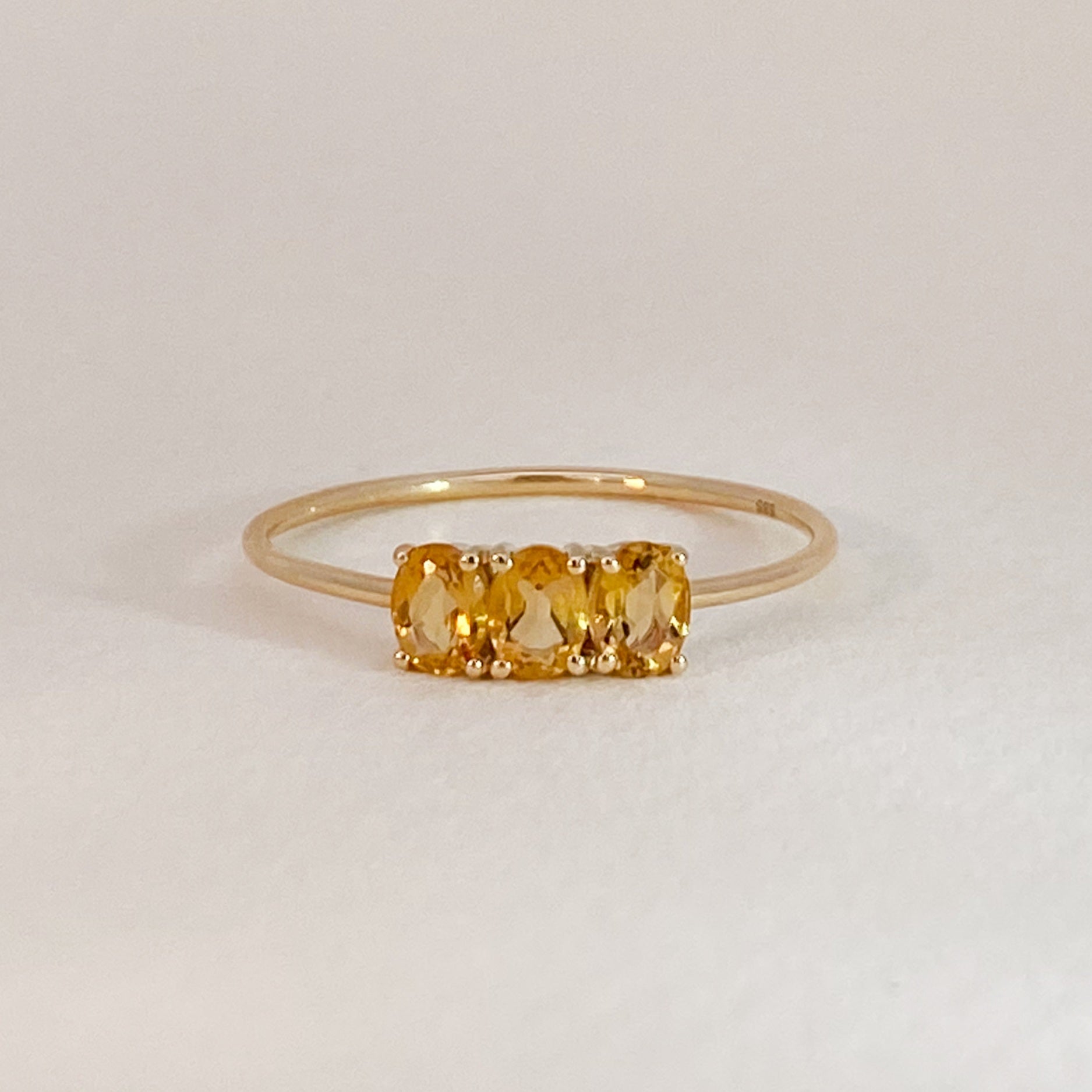 Trio Golden Citrine Ring