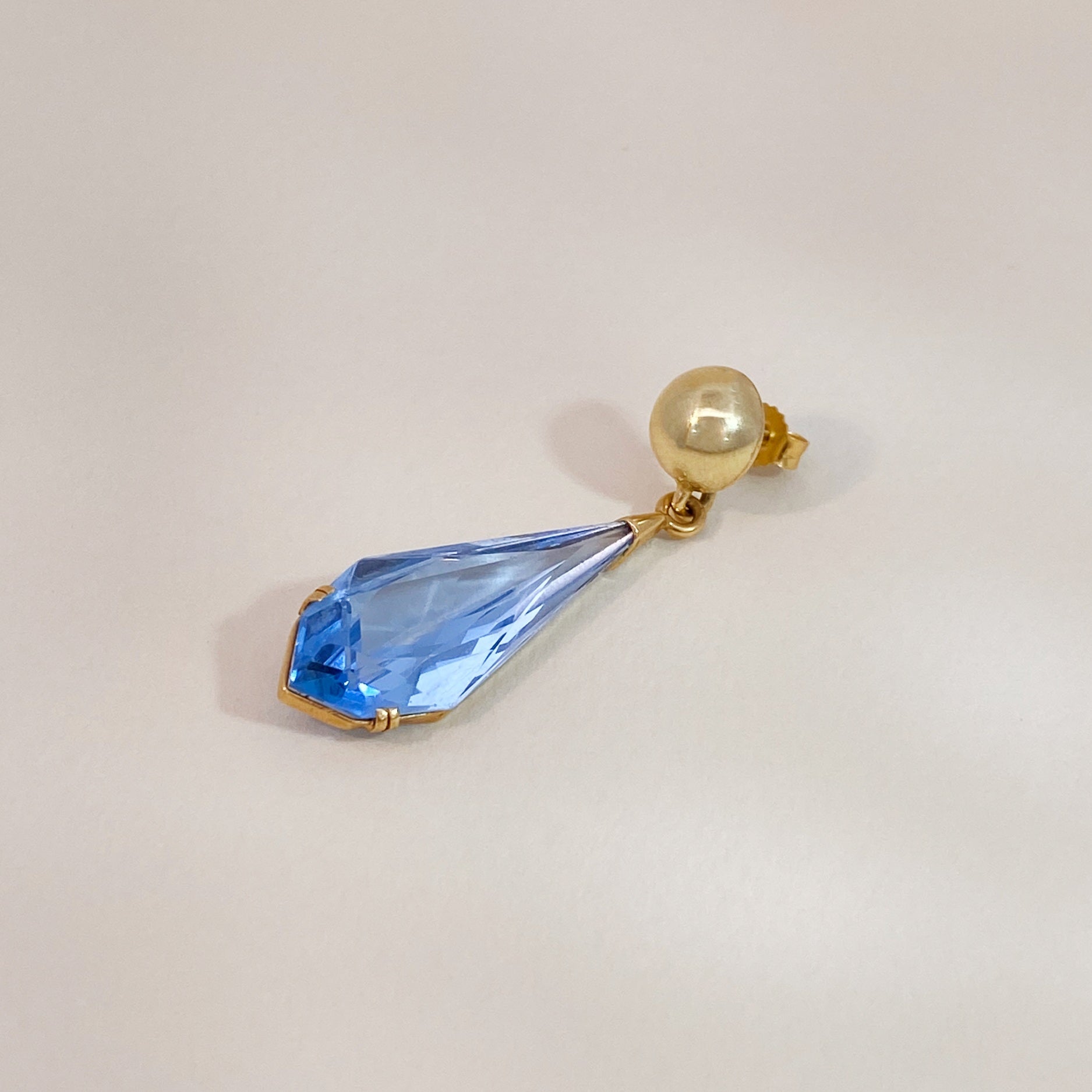 Vintage Big Blue Spinel Earring