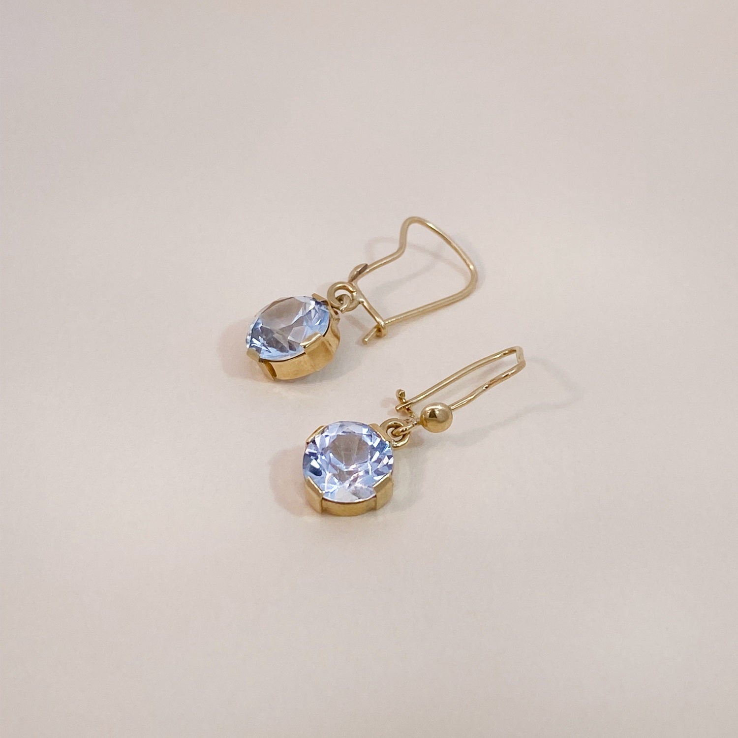 Vintage Blue Topaz Earrings