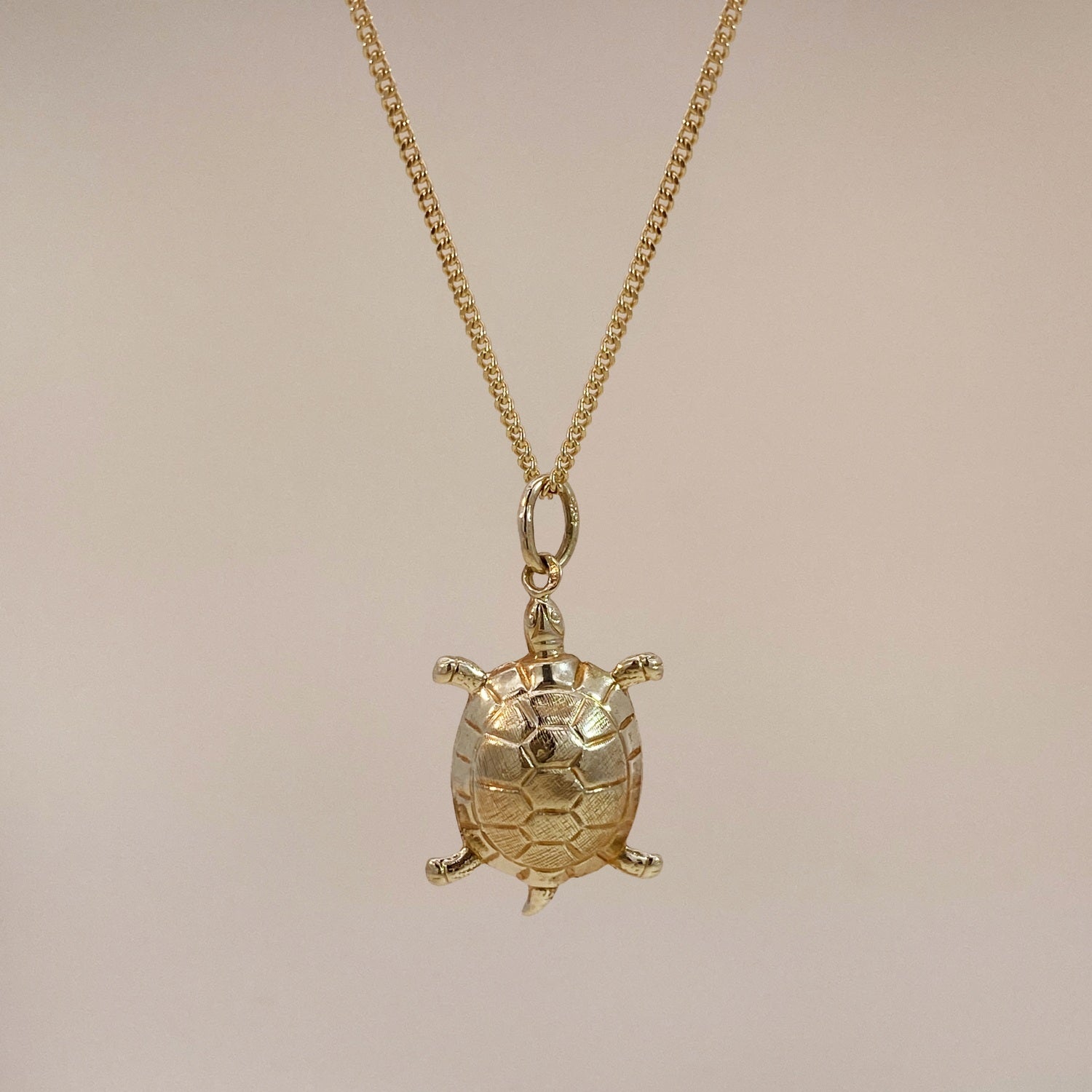 Vintage Gold Detailed Turtle Pendant