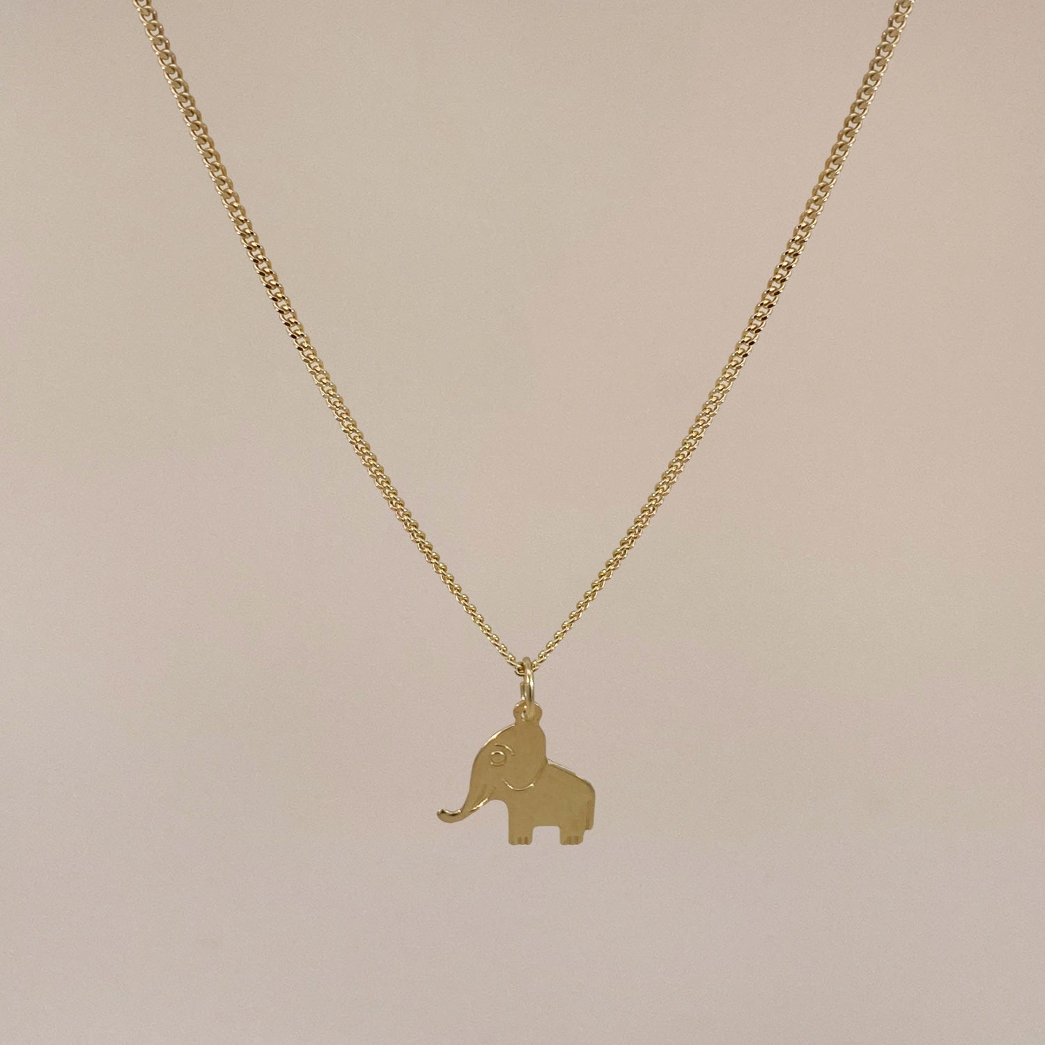 Vintage Gold Elephant Pendant