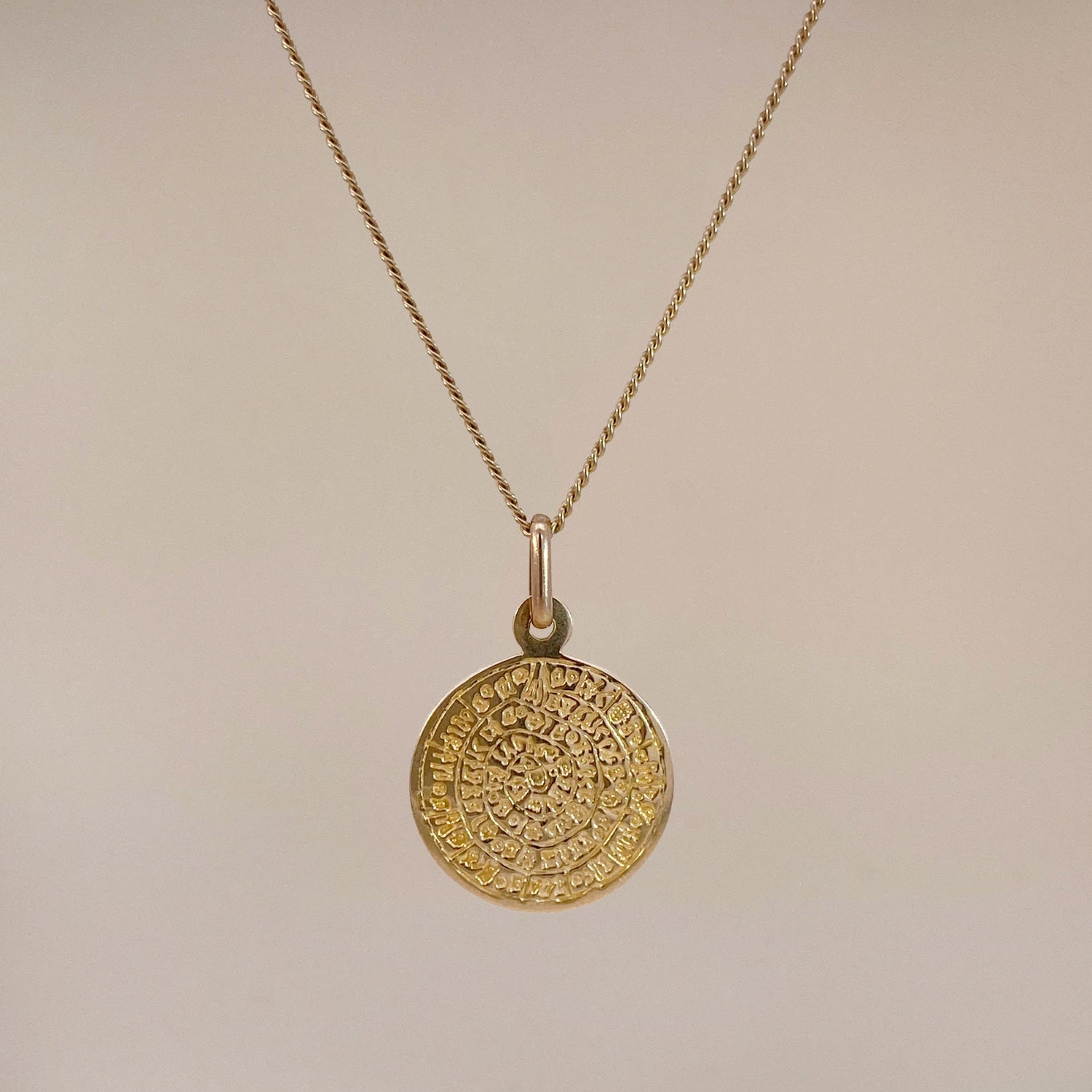 Vintage Gold Ohm Coin Pendant